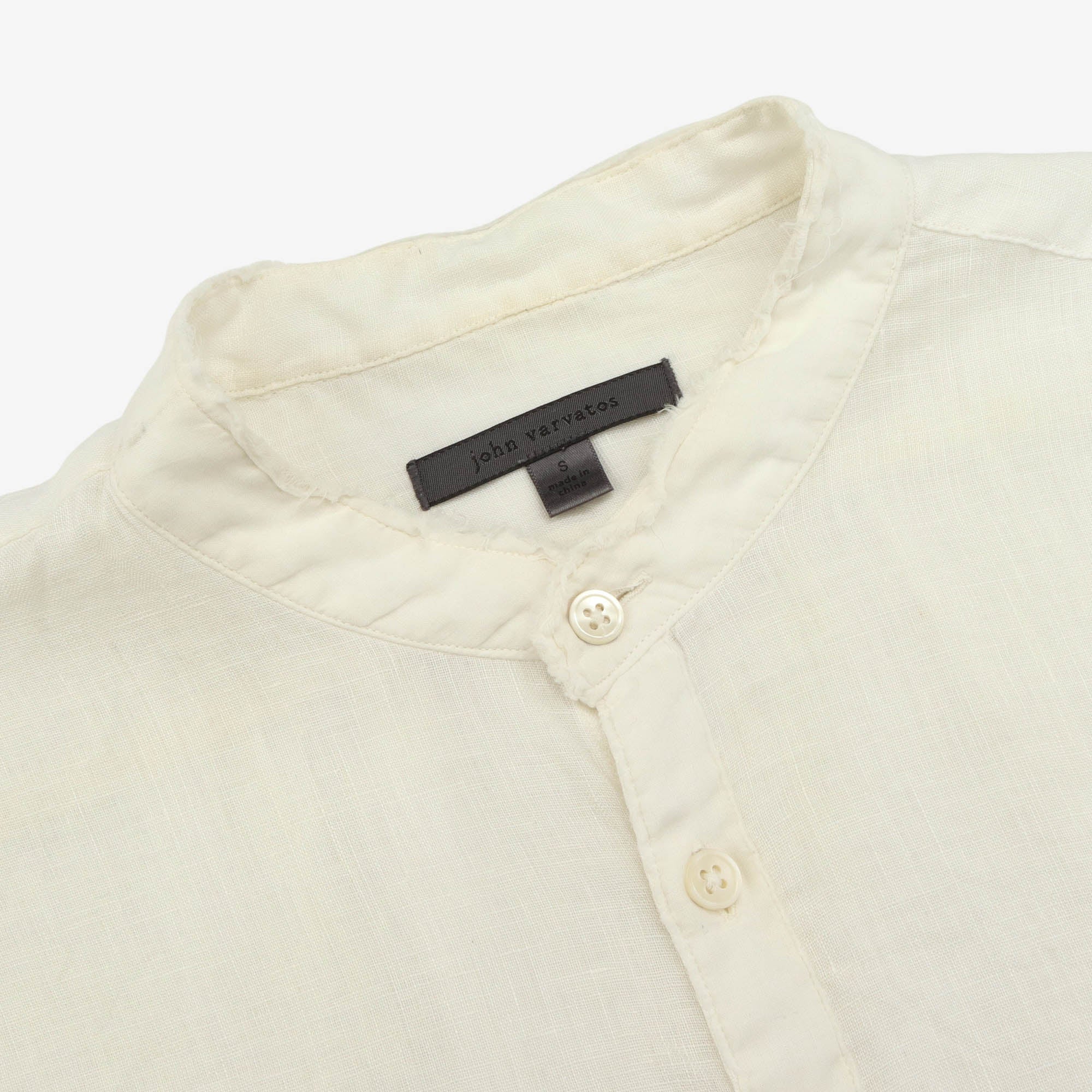 Frayed Band Collar Shirt