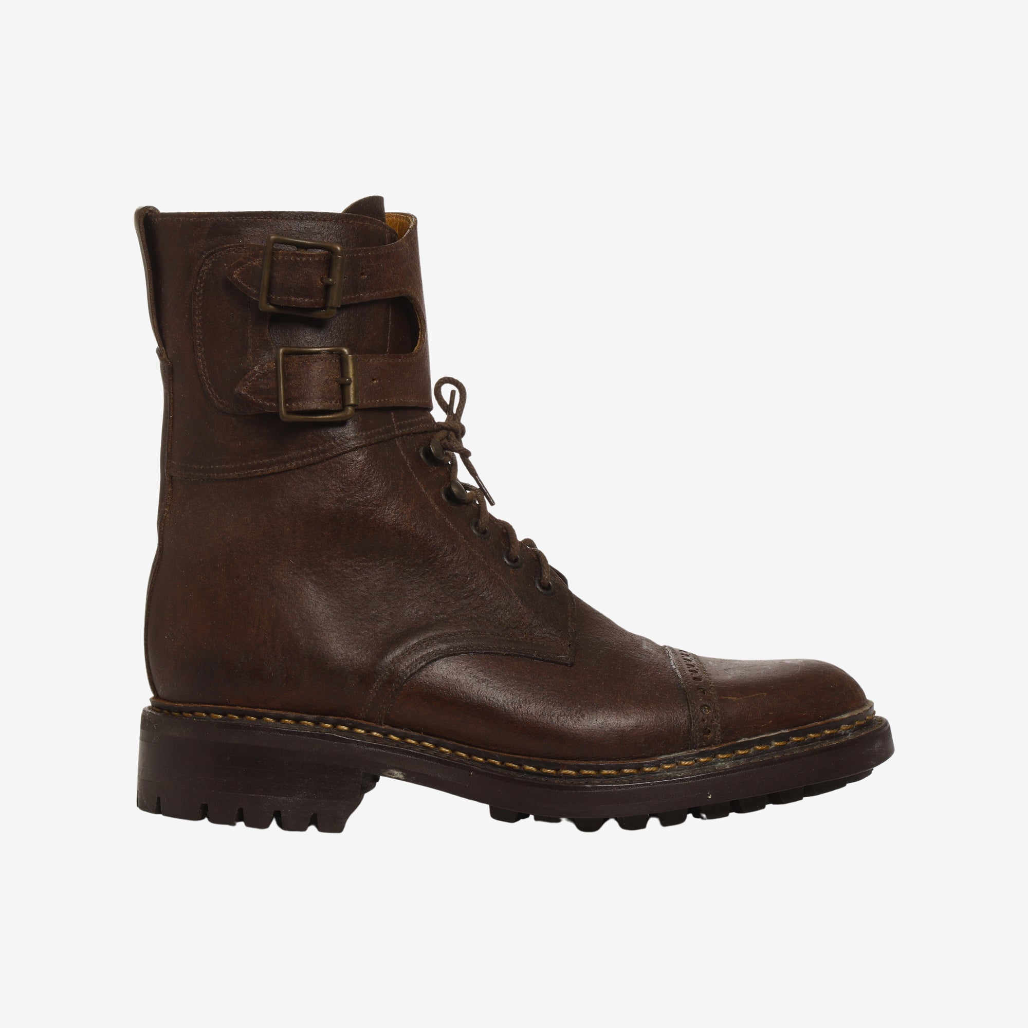 Ankle Strap Leather Boots