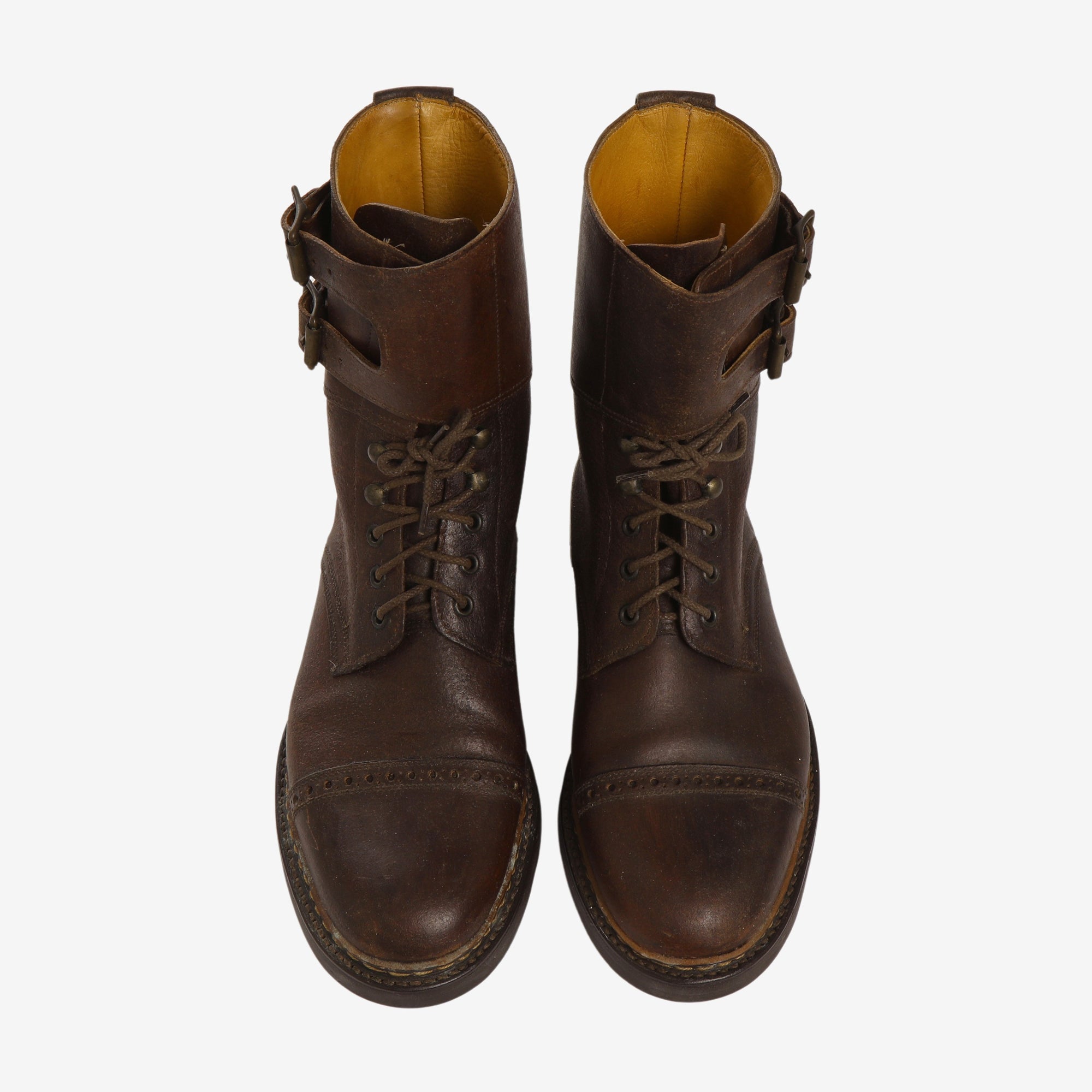 Ankle Strap Leather Boots