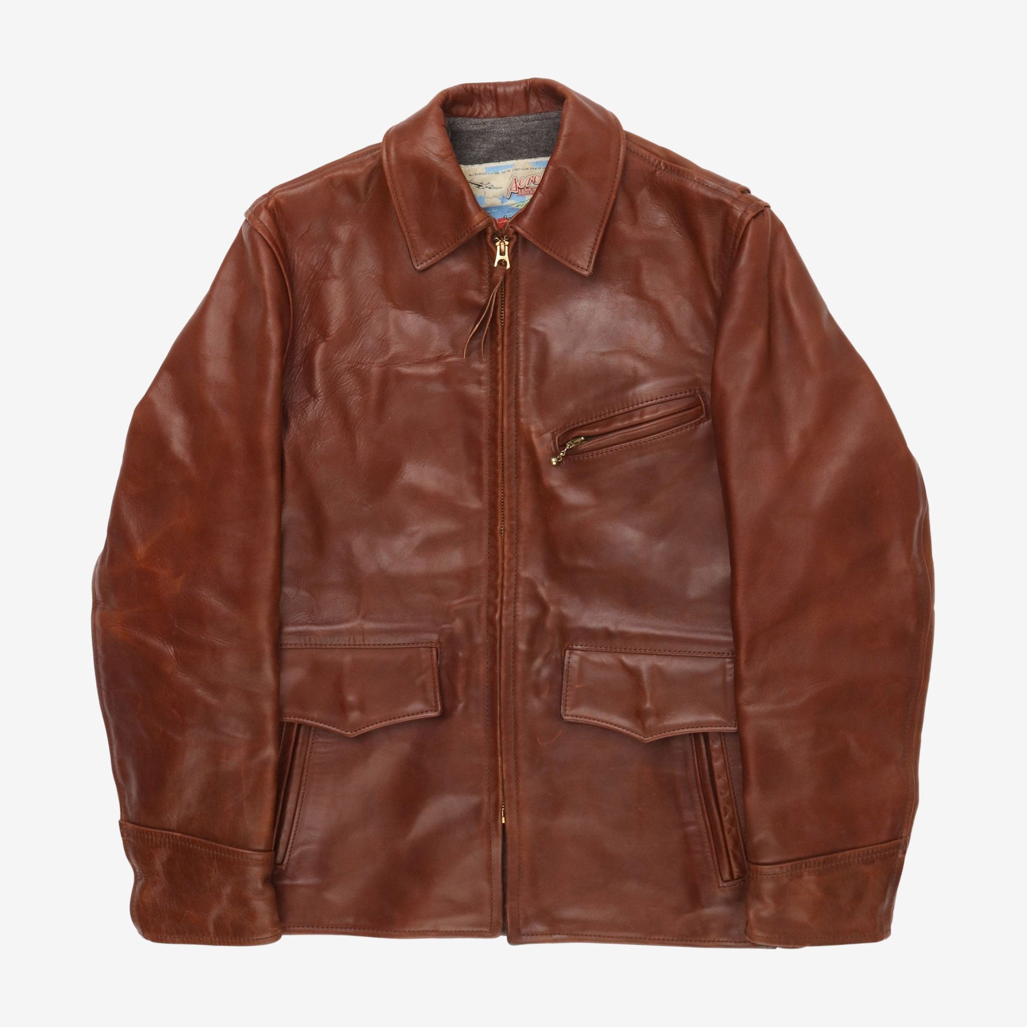 Long Half Belt Leather Jacket