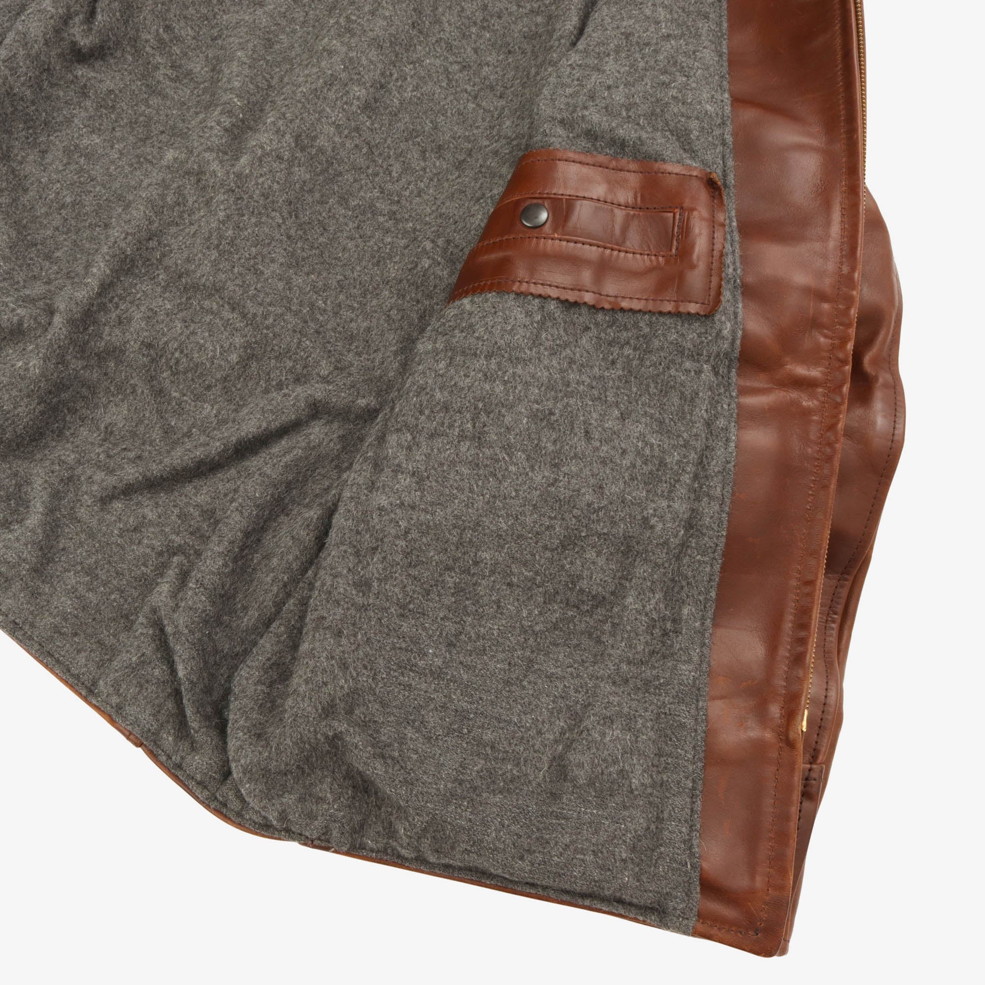 Long Half Belt Leather Jacket