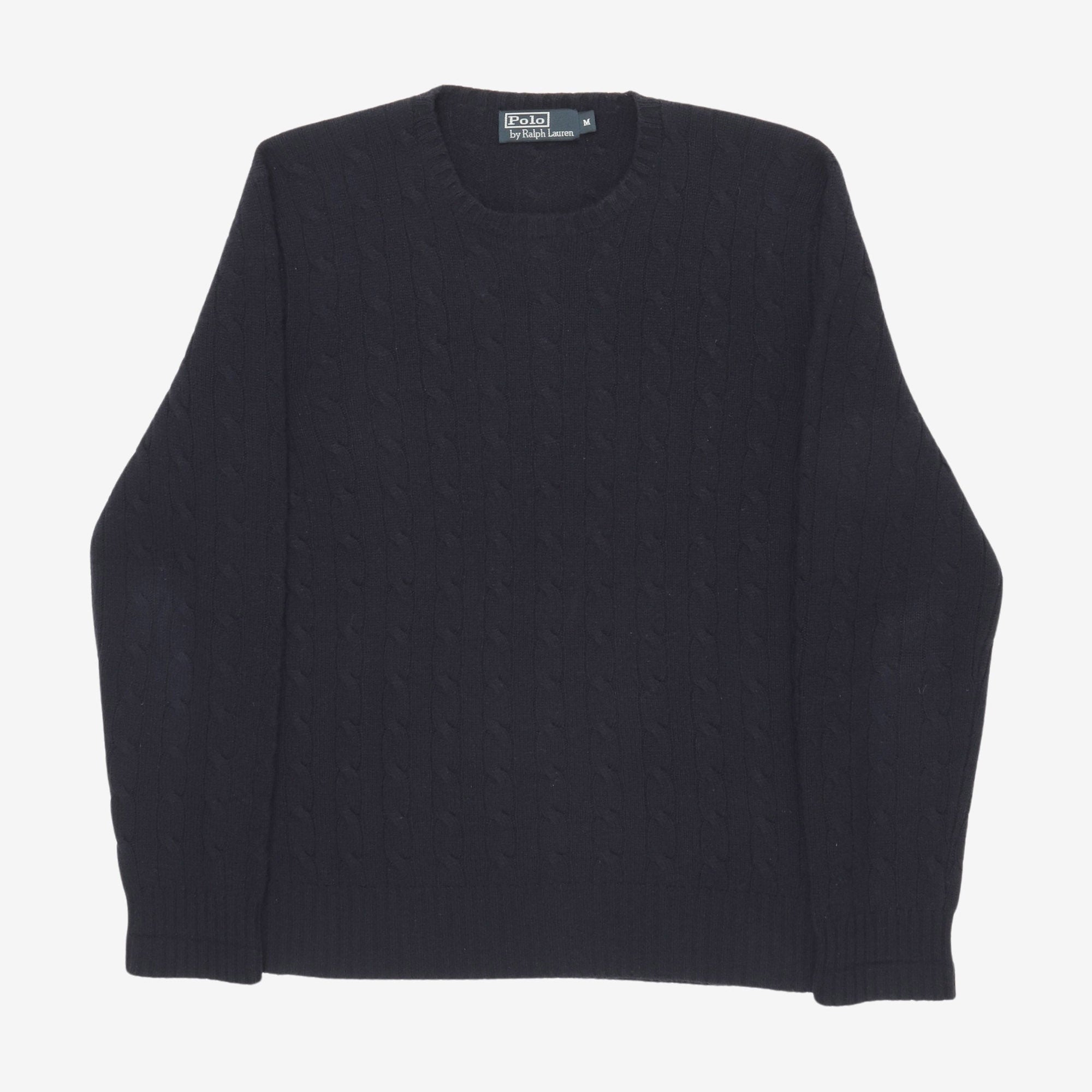 Crewneck Cashmere Cable Knit Sweater