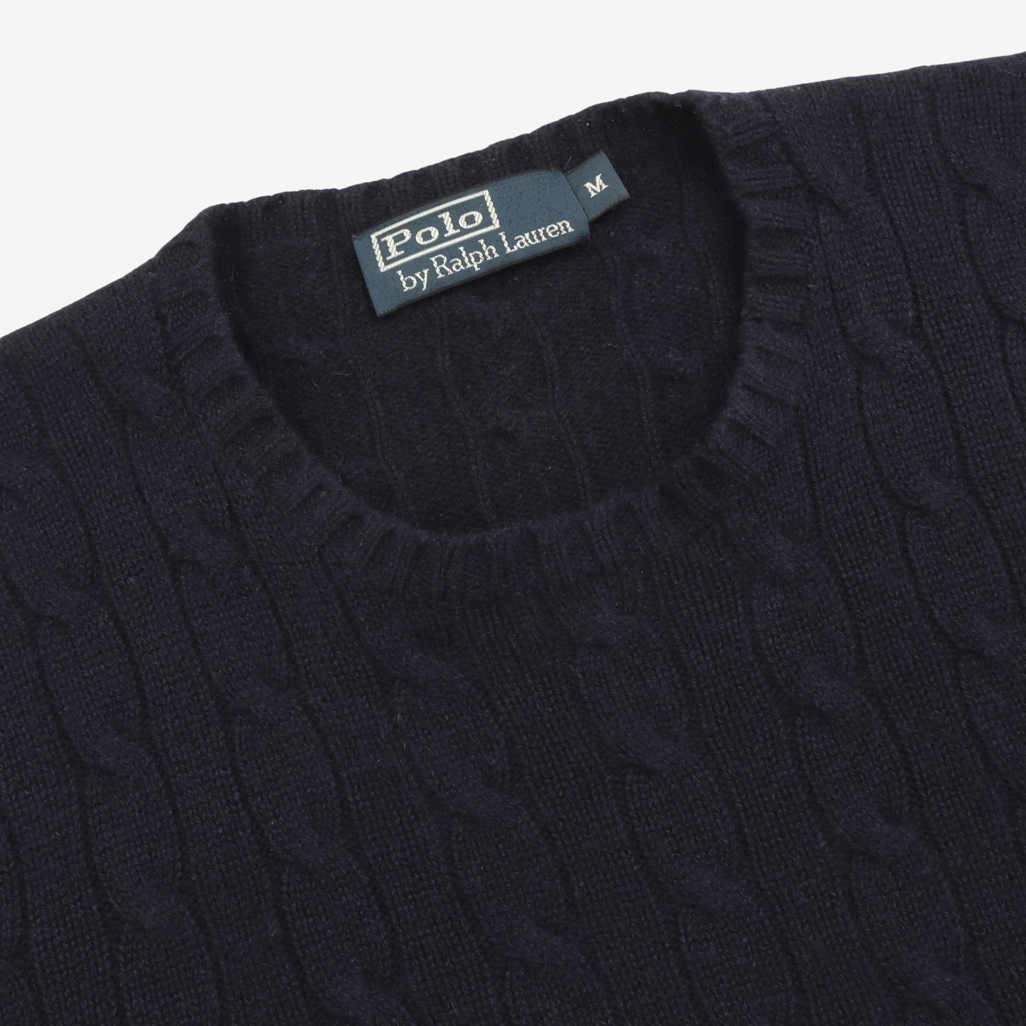 Crewneck Cashmere Cable Knit Sweater