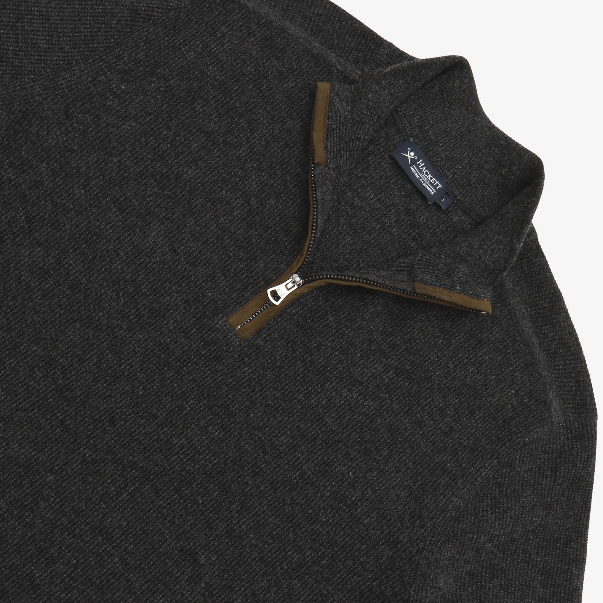 Cashmere Blend Textured Quarter Zip