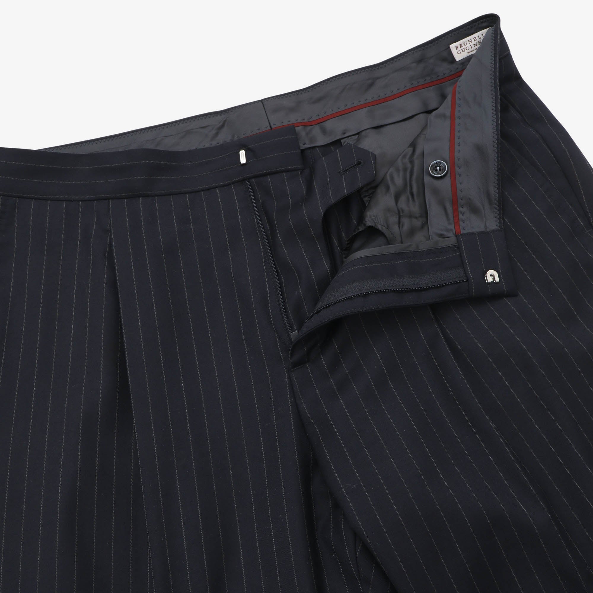 Pleated Pinstripe Tailored Trousers (36W X 29L)