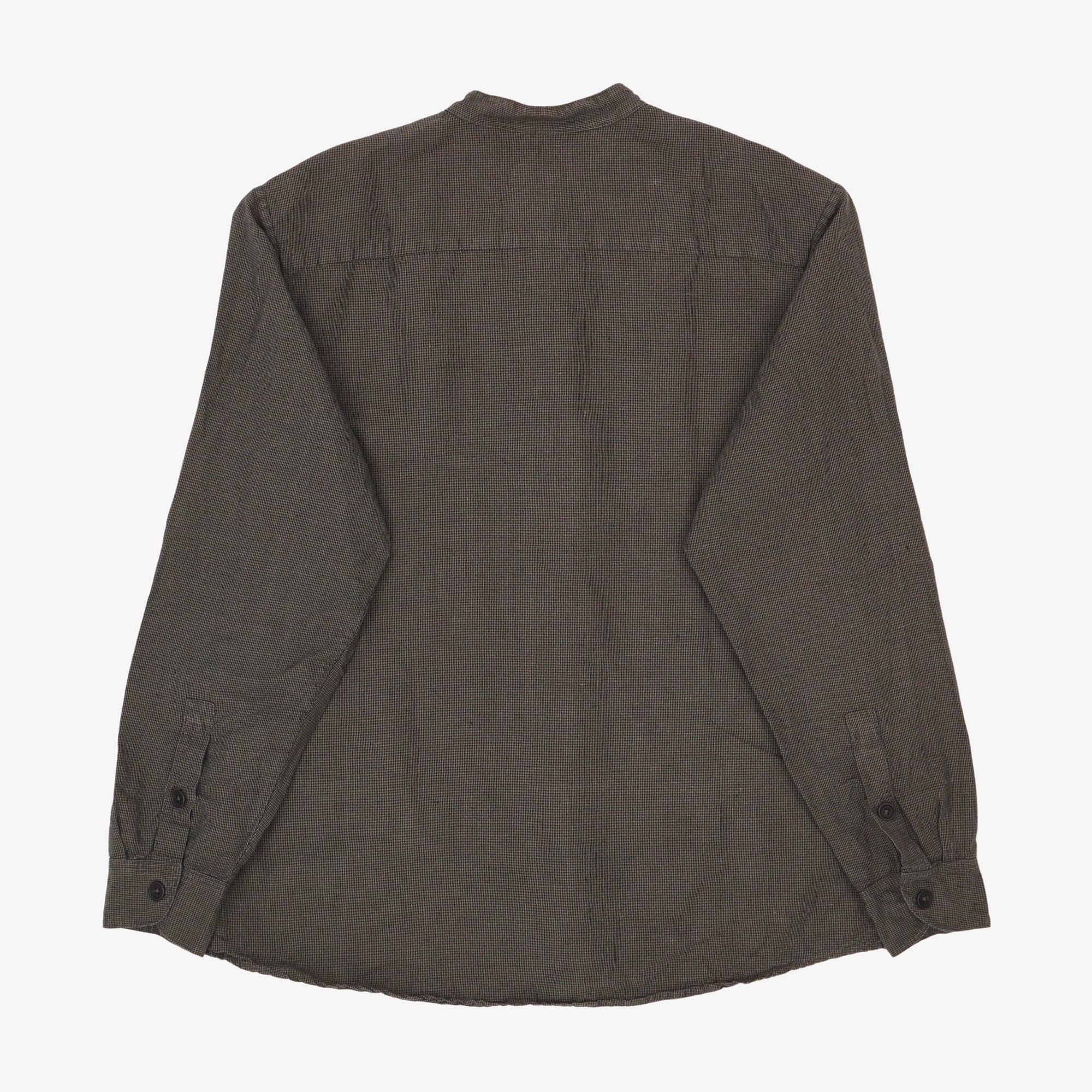 Houndstooth Band Collar Shirt