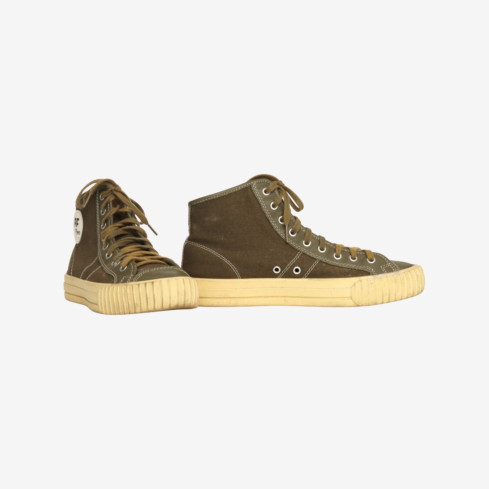 Hi Top Leather Canvas Sneakers