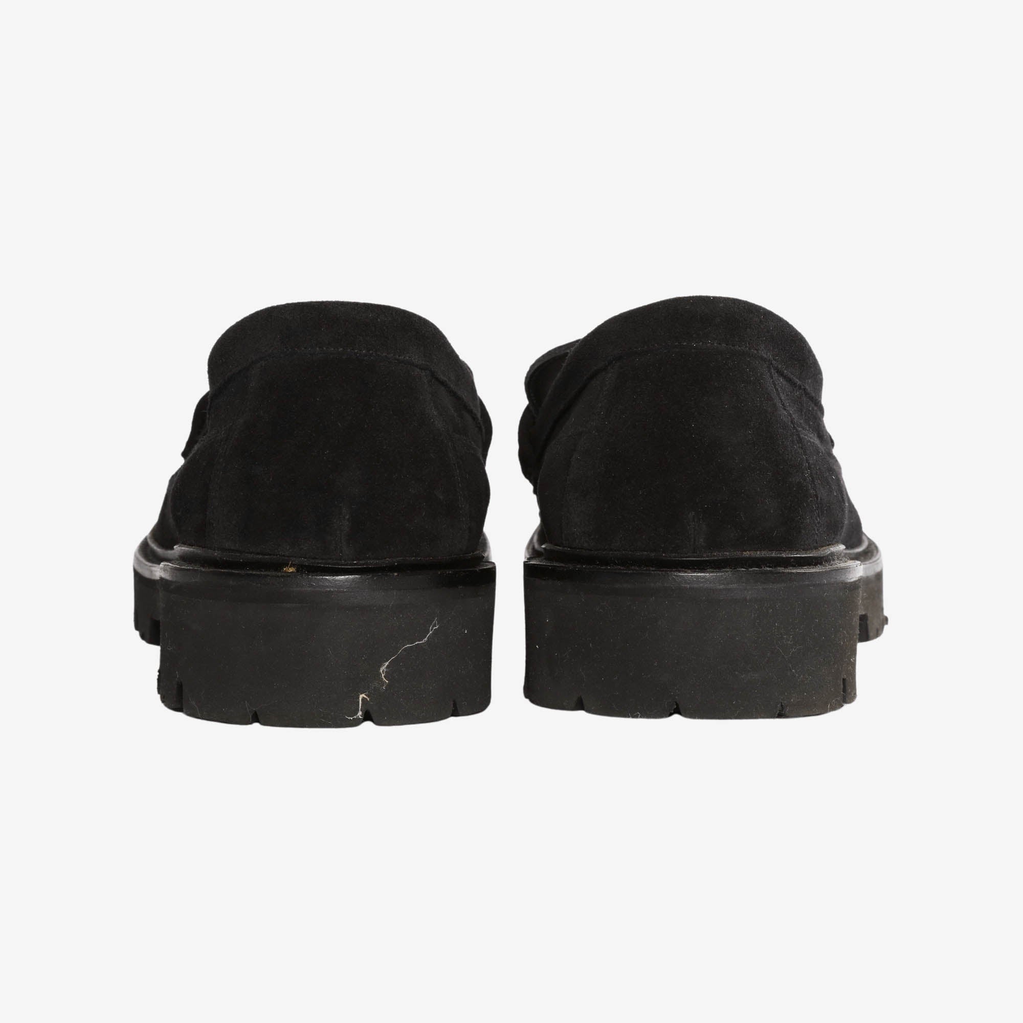 Suede and Calf Hair Penny Loafers