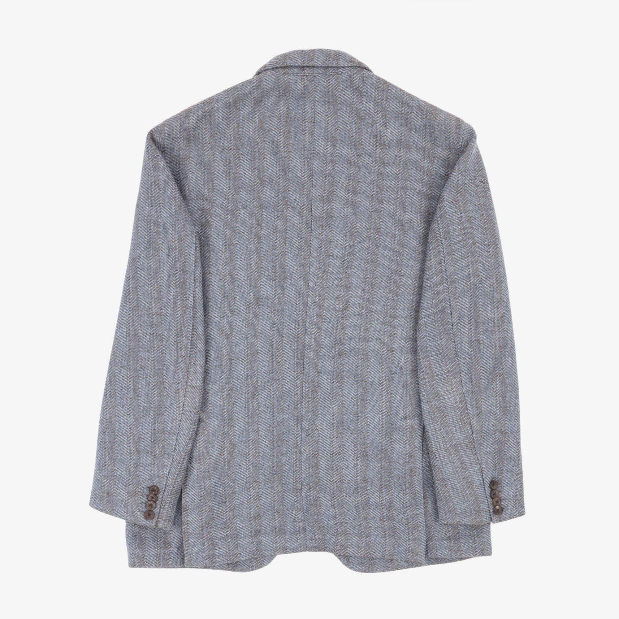 Silk Blend Herringbone Blazer