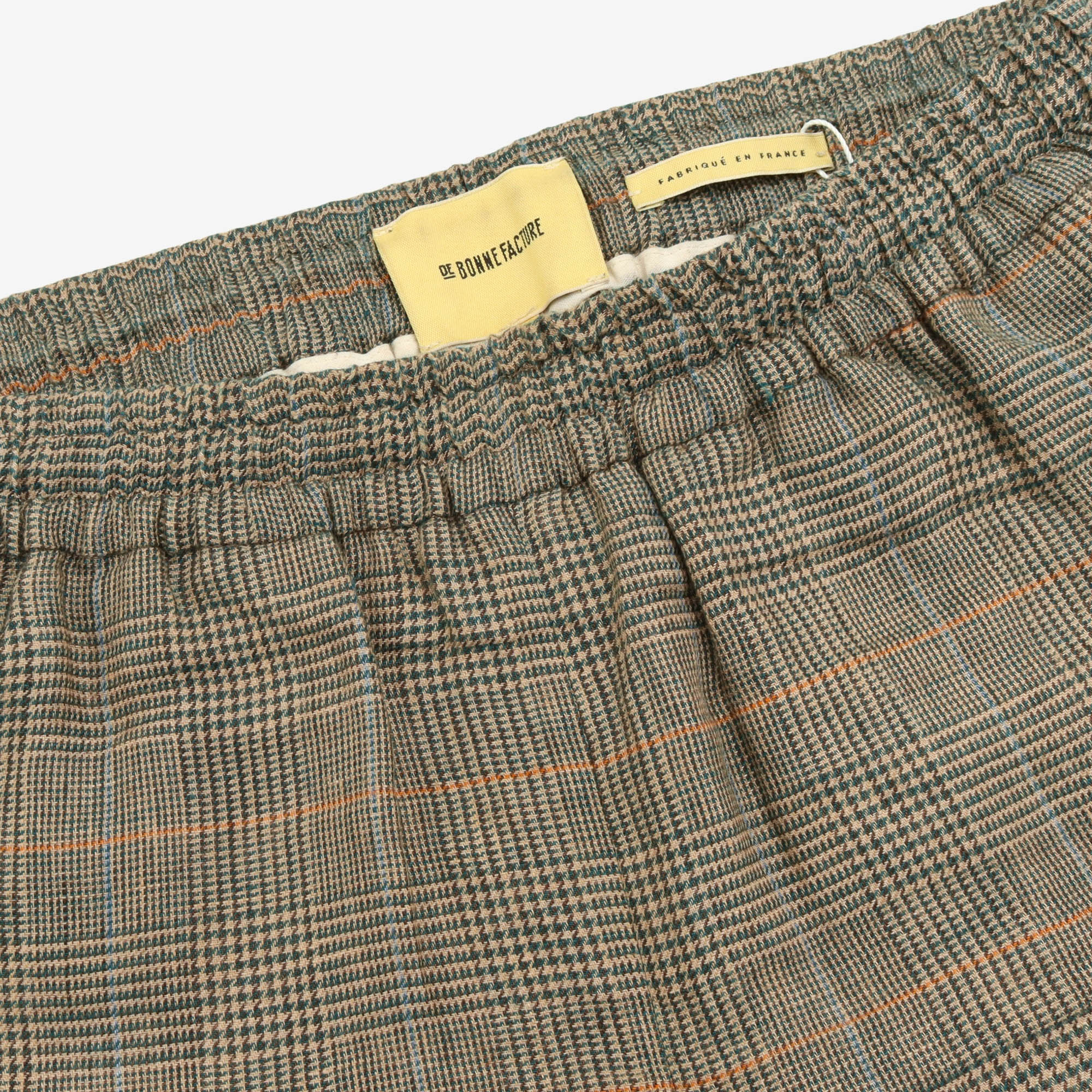 Lounge Check Drawstring Linen Trousers (30W X 32L)