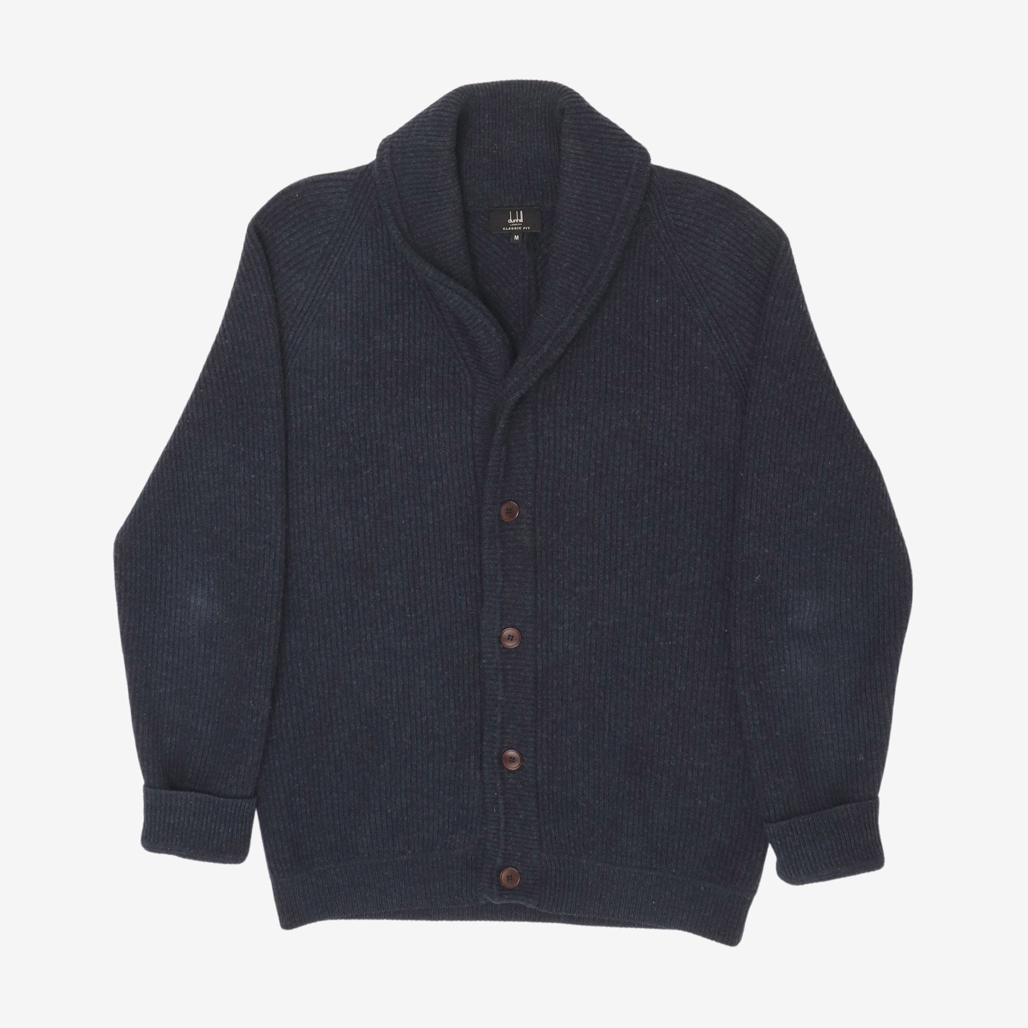 Ribbed Shawl Collar Cardigan