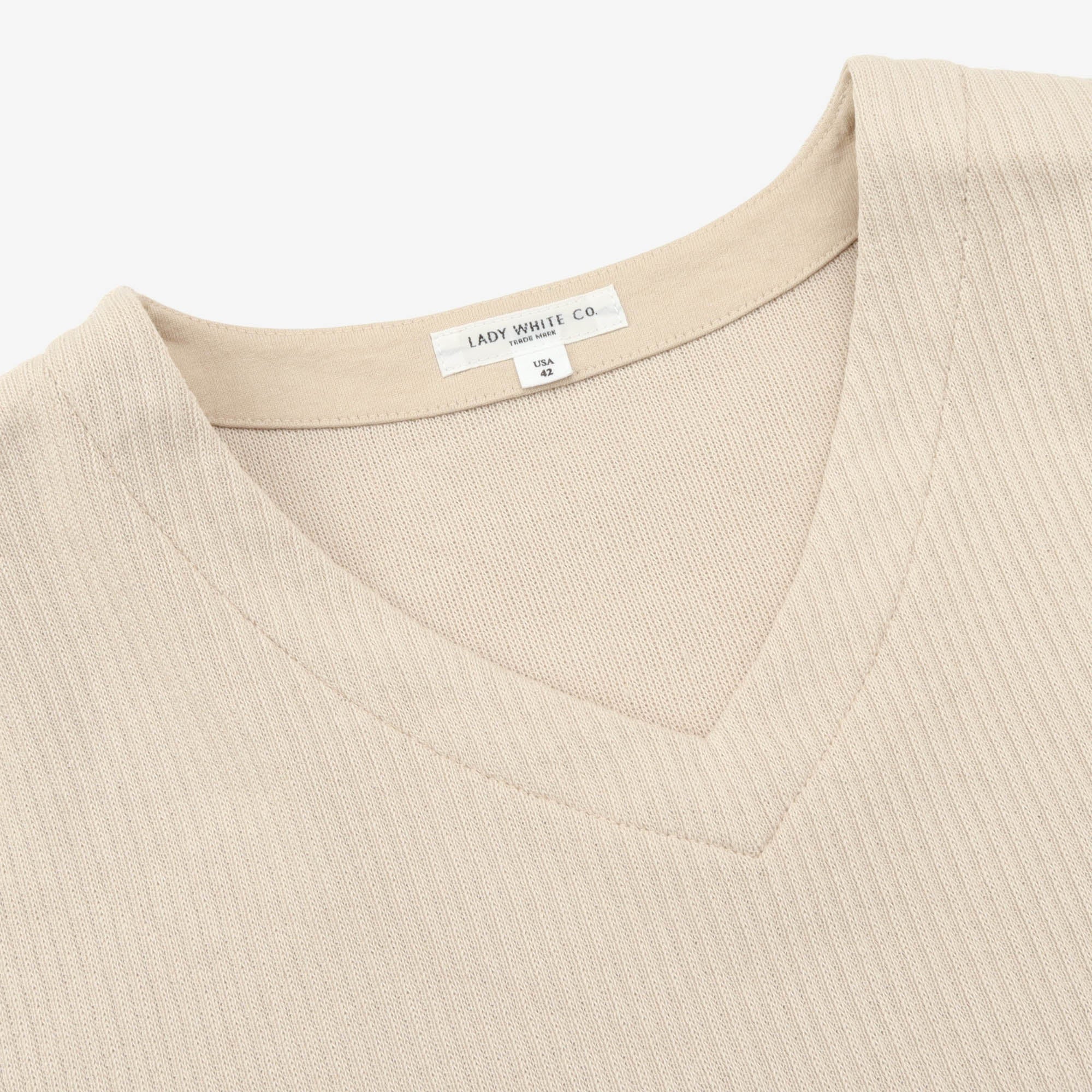 V Neck Ribbed Sweater