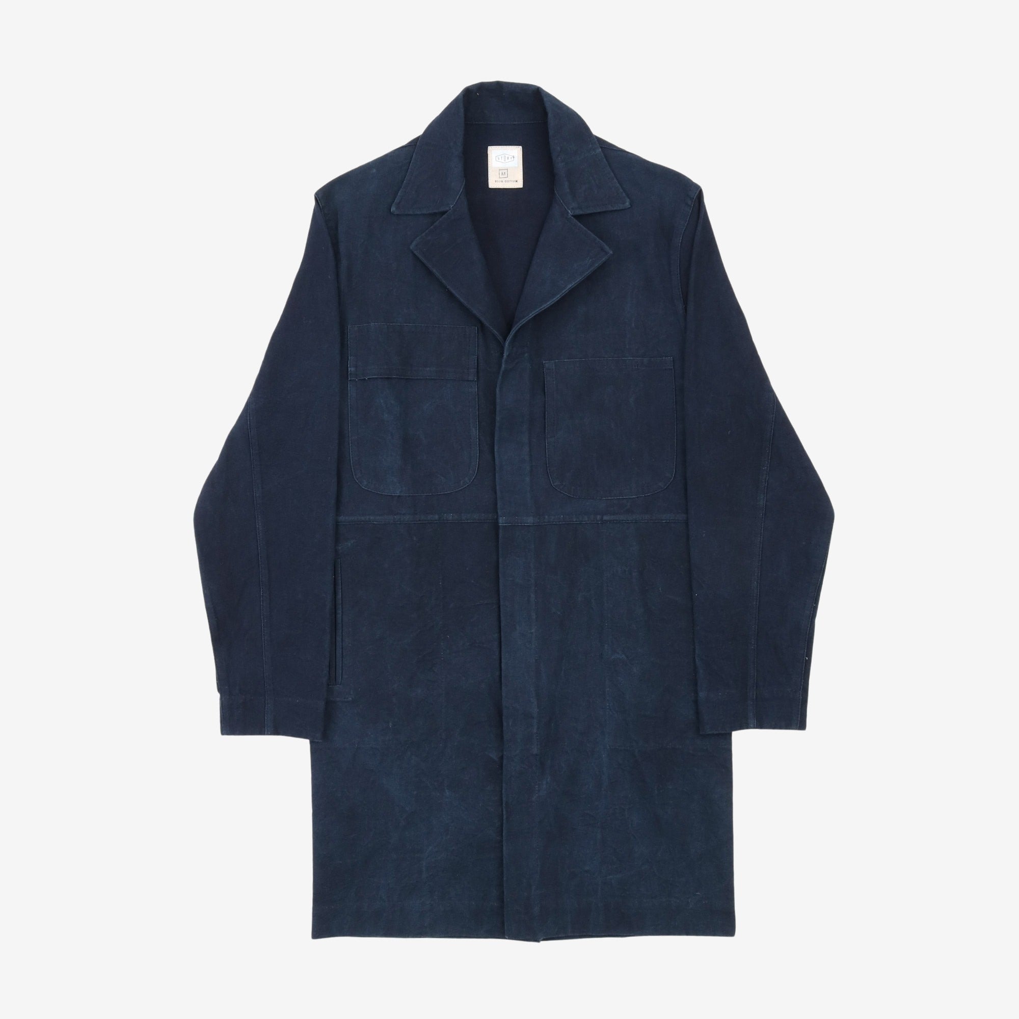 Indigo-Dyed Overcoat