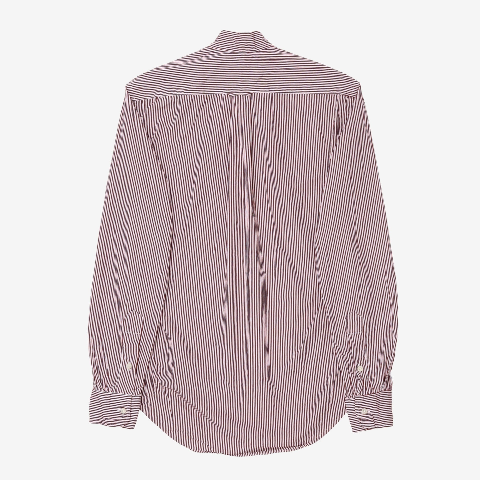 Collarless Striped Shirt