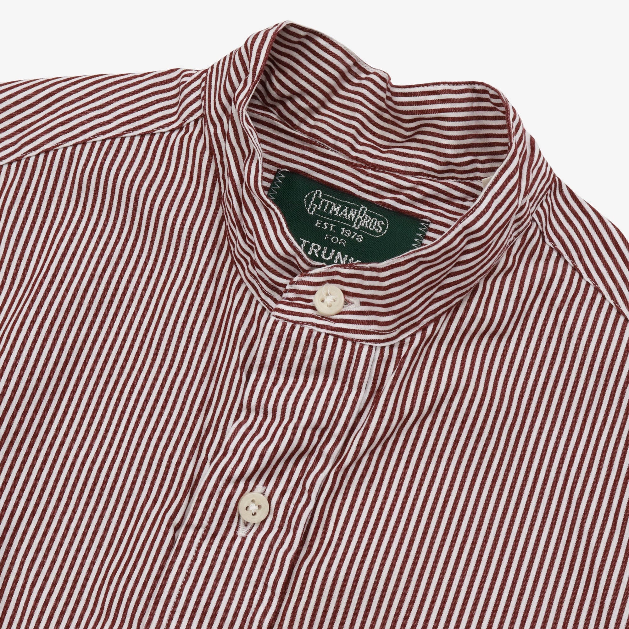 Collarless Striped Shirt