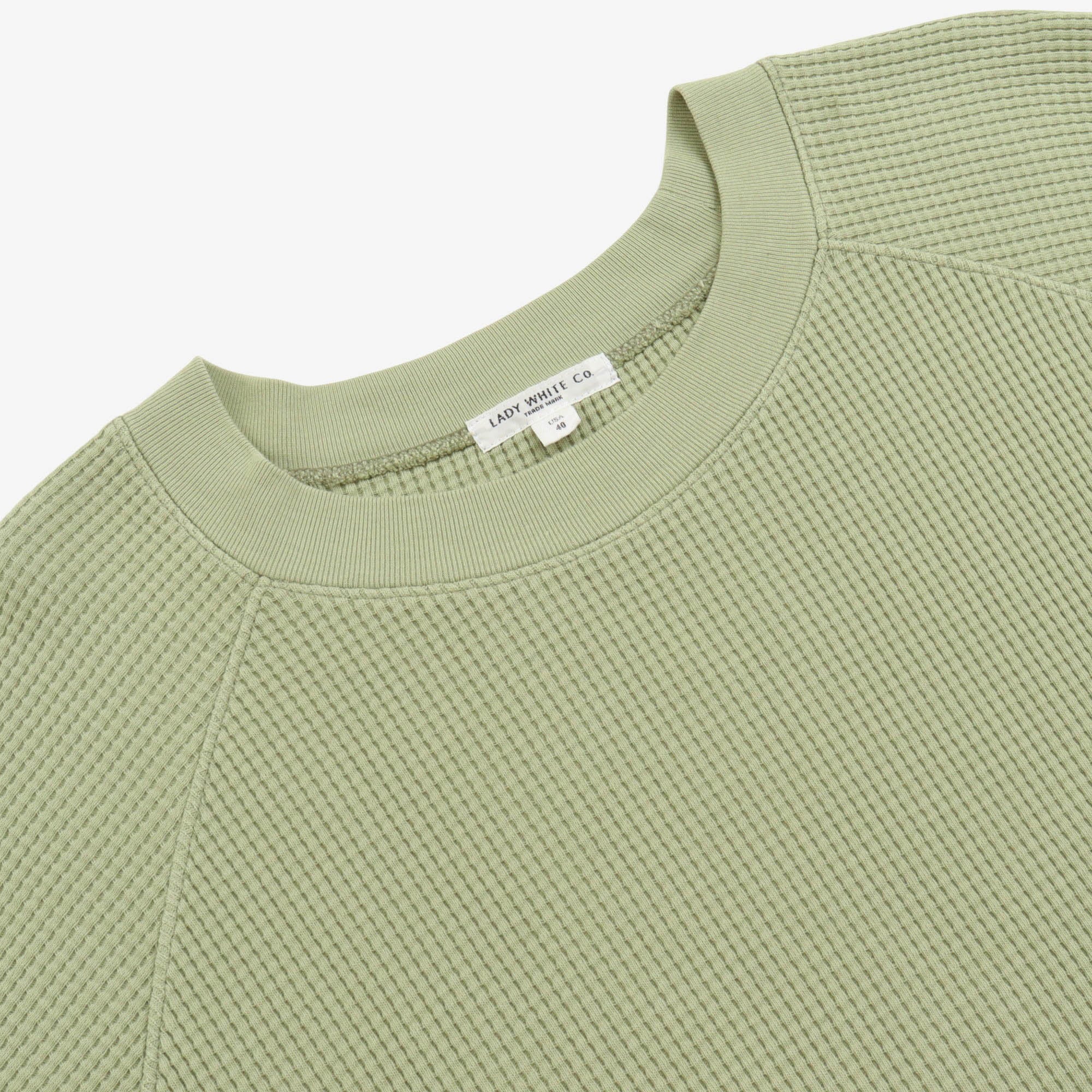 Raglan Sleeve Waffle Knit