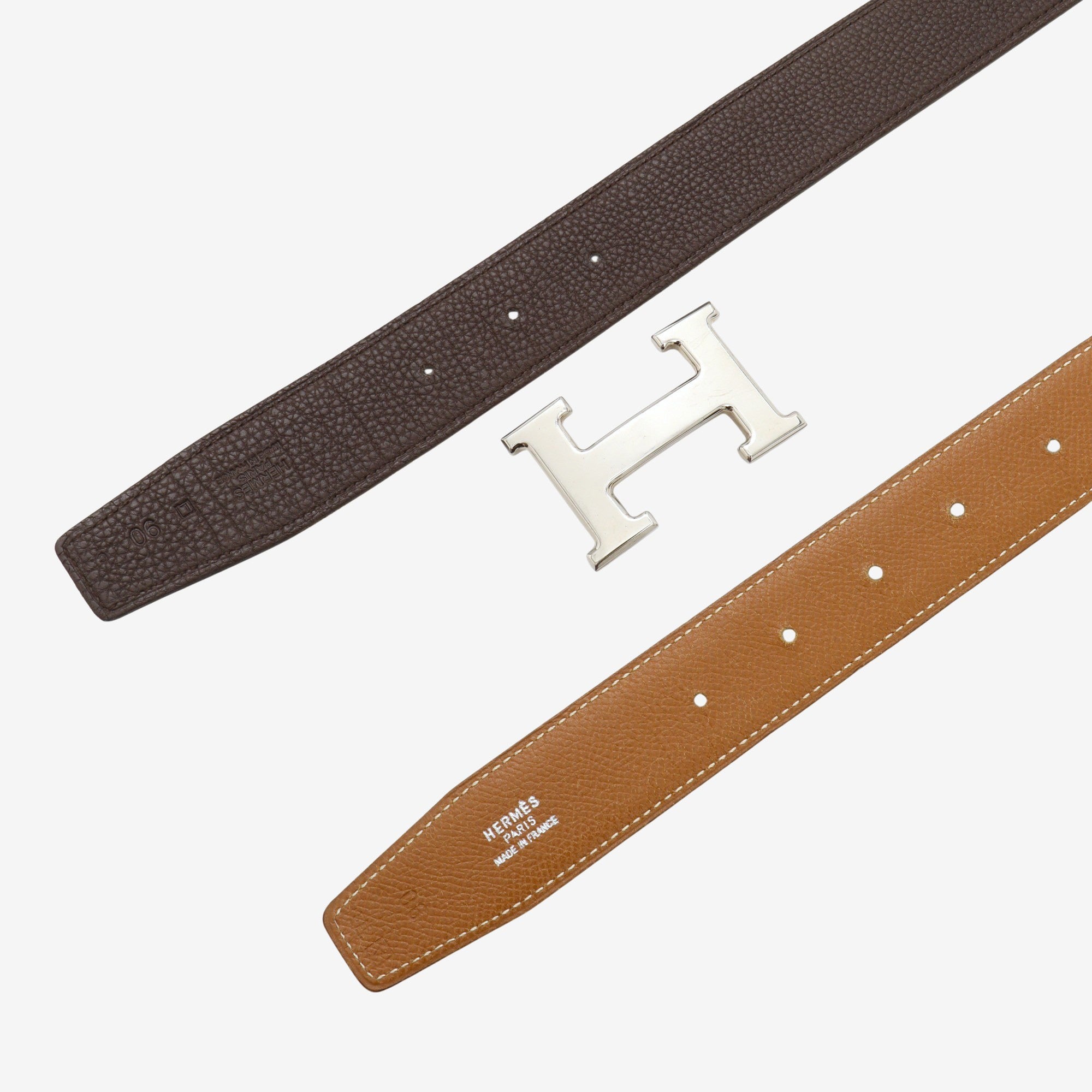 Vintage 90s Reversible Leather Belt + Buckle + Additional Strap