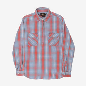 Quarter Zip Check Plaid Shirt