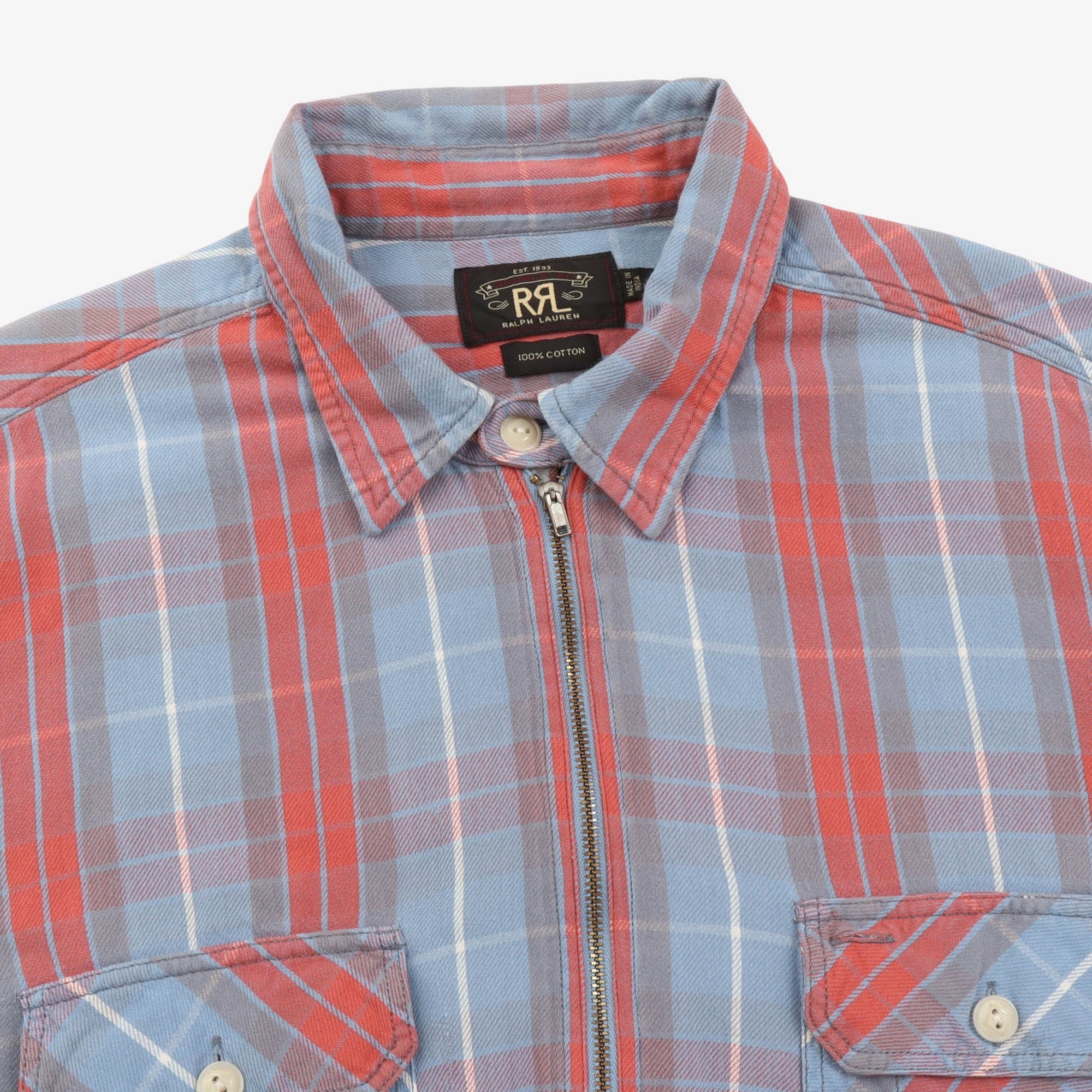 Quarter Zip Check Plaid Shirt