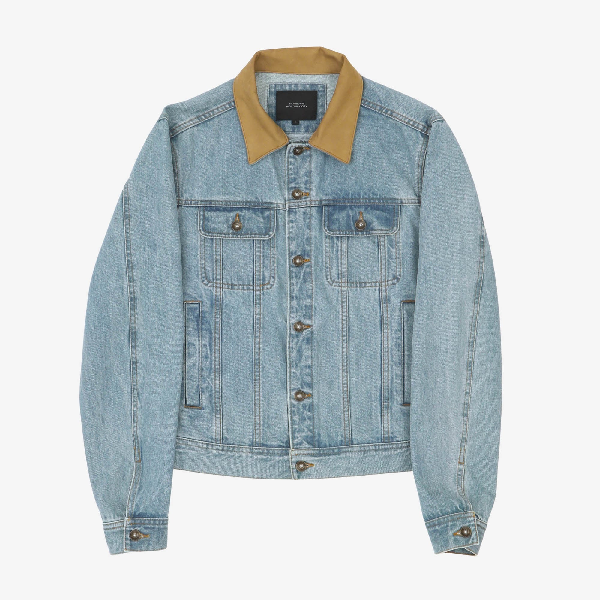Emil Leather Collar Denim Jacket