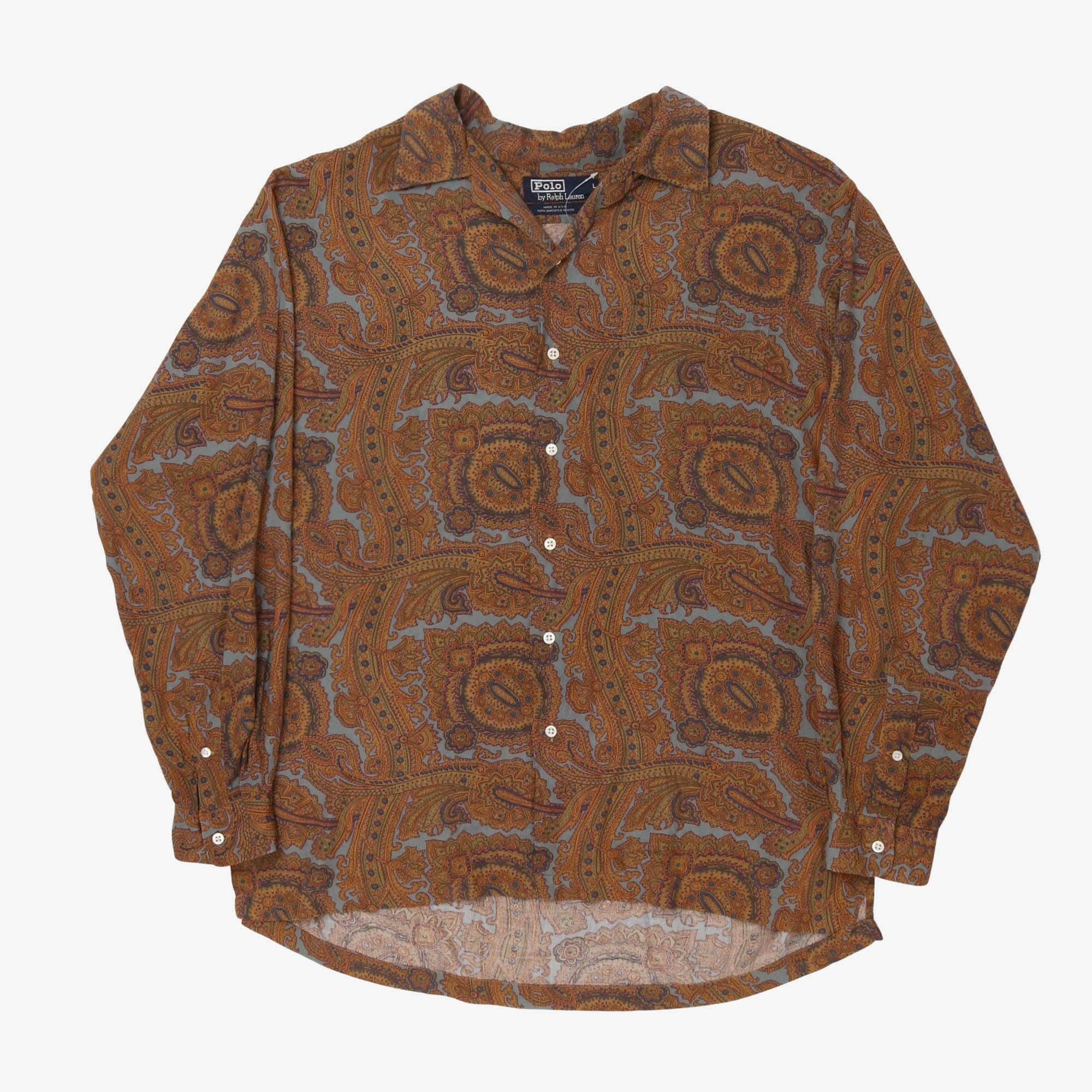 Oversized Pailsey Camp Collar Shirt