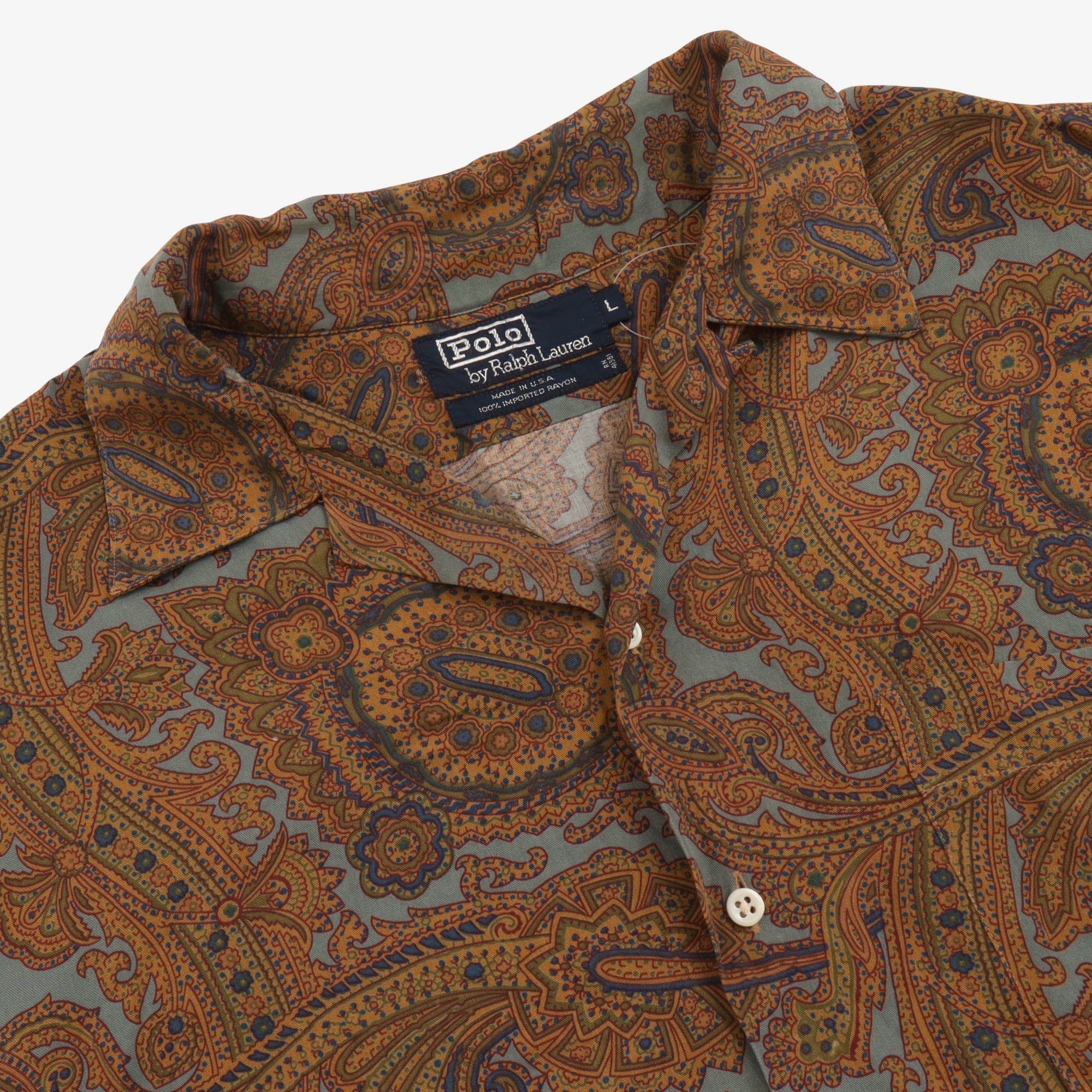 Oversized Pailsey Camp Collar Shirt