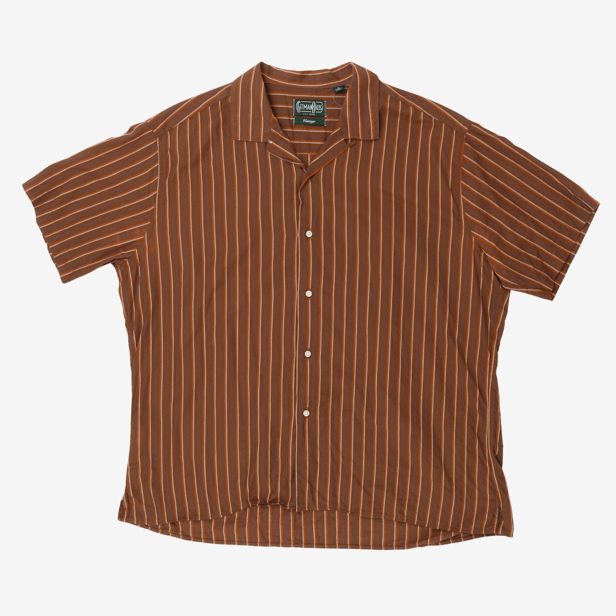 SS Striped Camp Collar Shirt