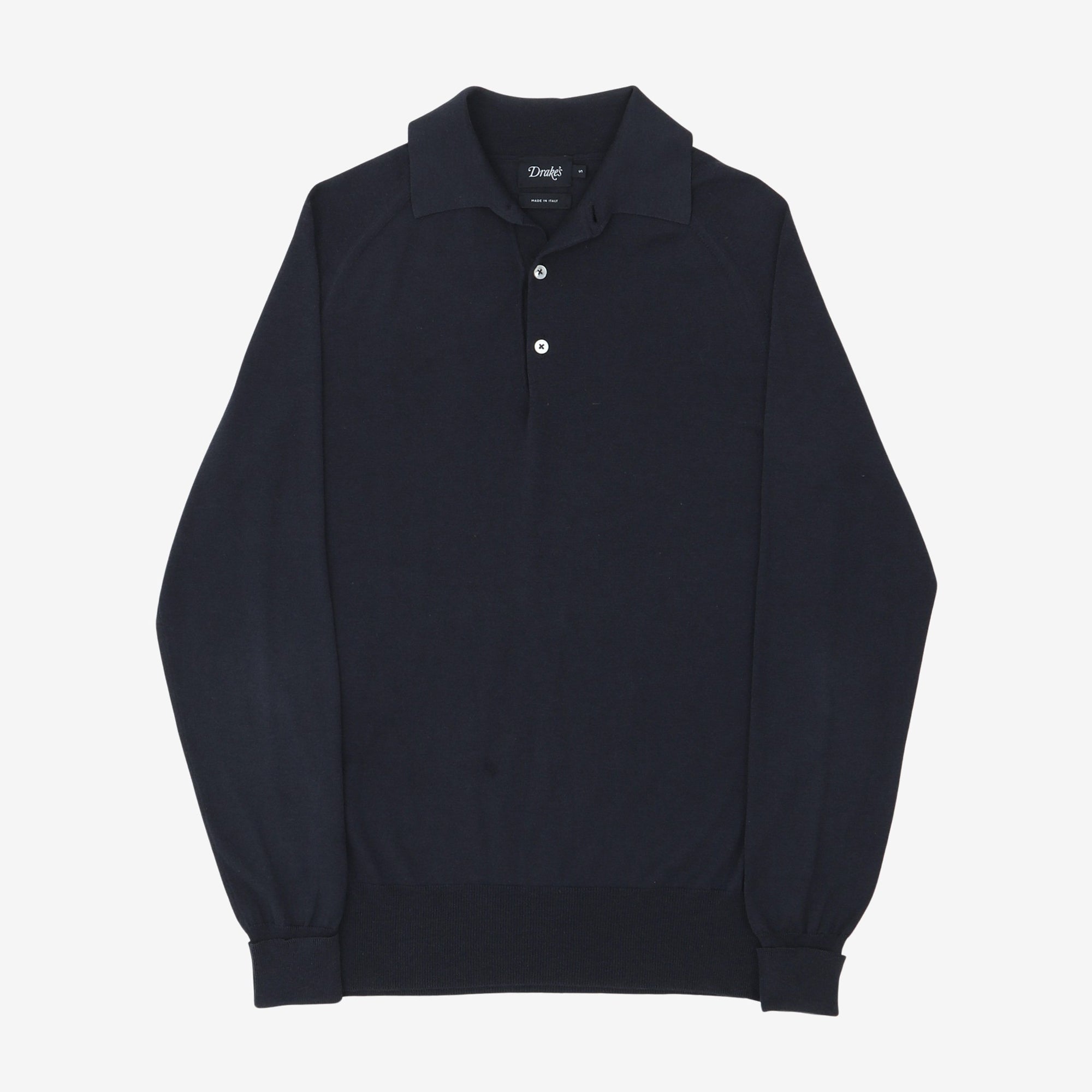 Knitted Silk-Cotton LS Polo Shirt