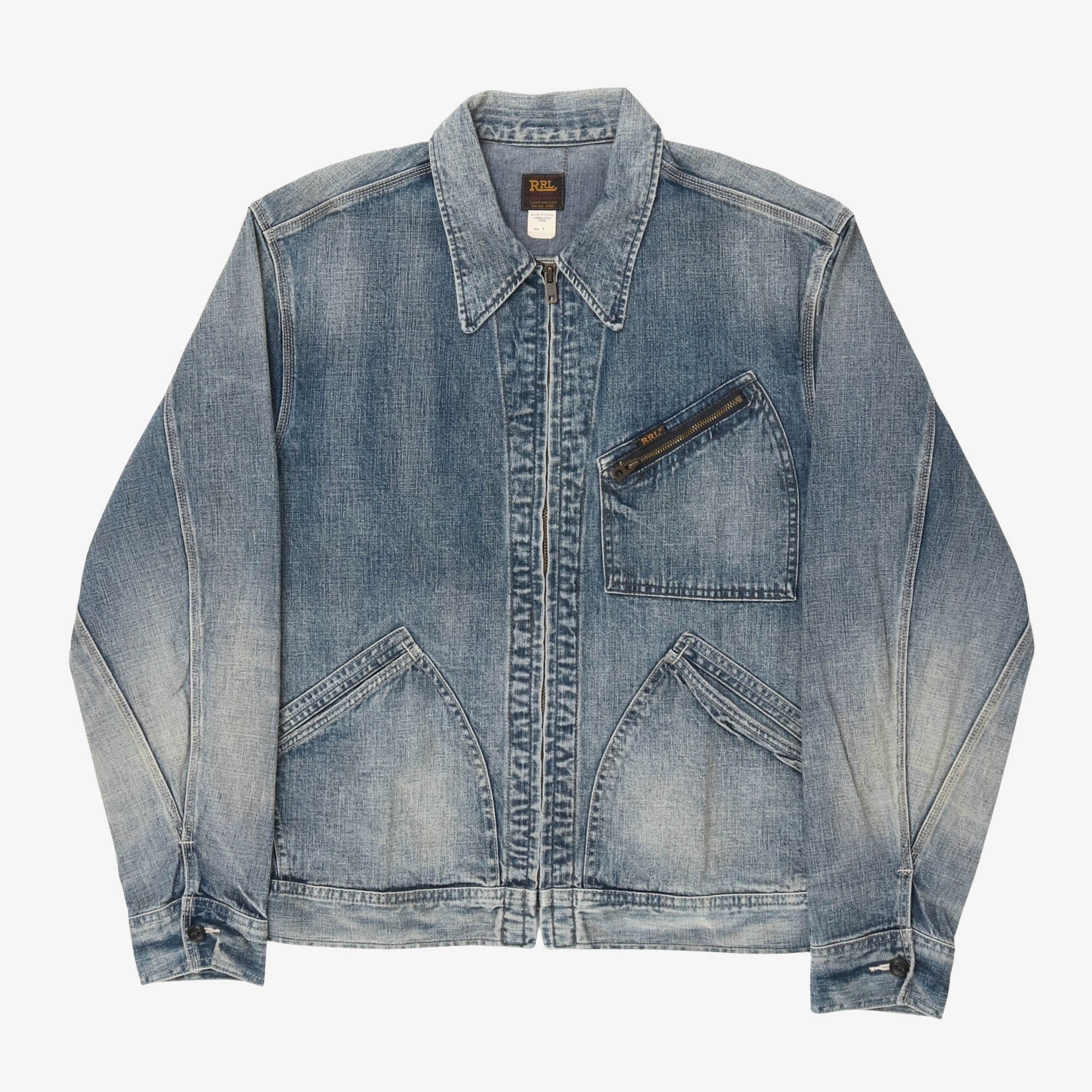 Denim Zip Front Jacket