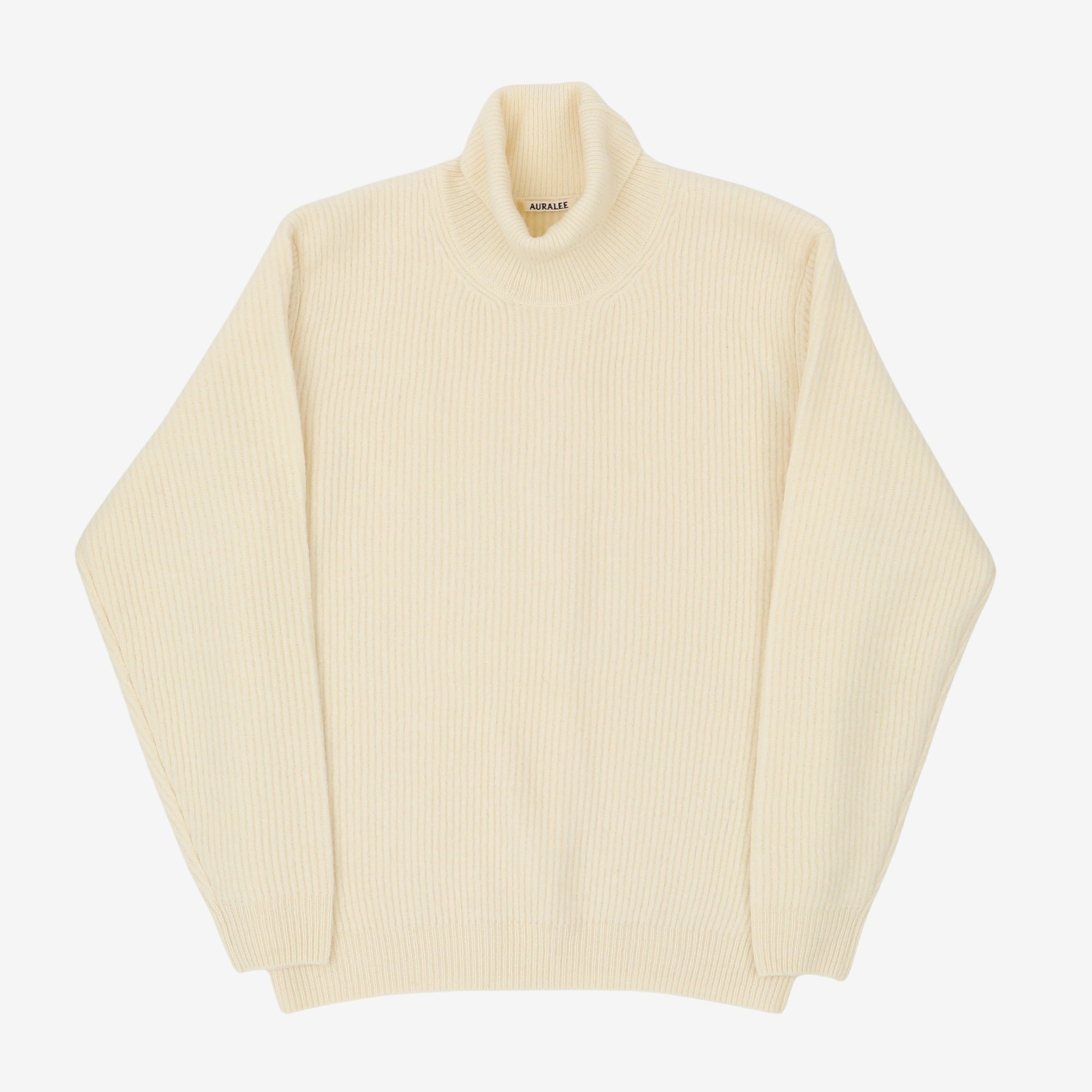 Milled French Merino Rib Knit Turtle Sweater