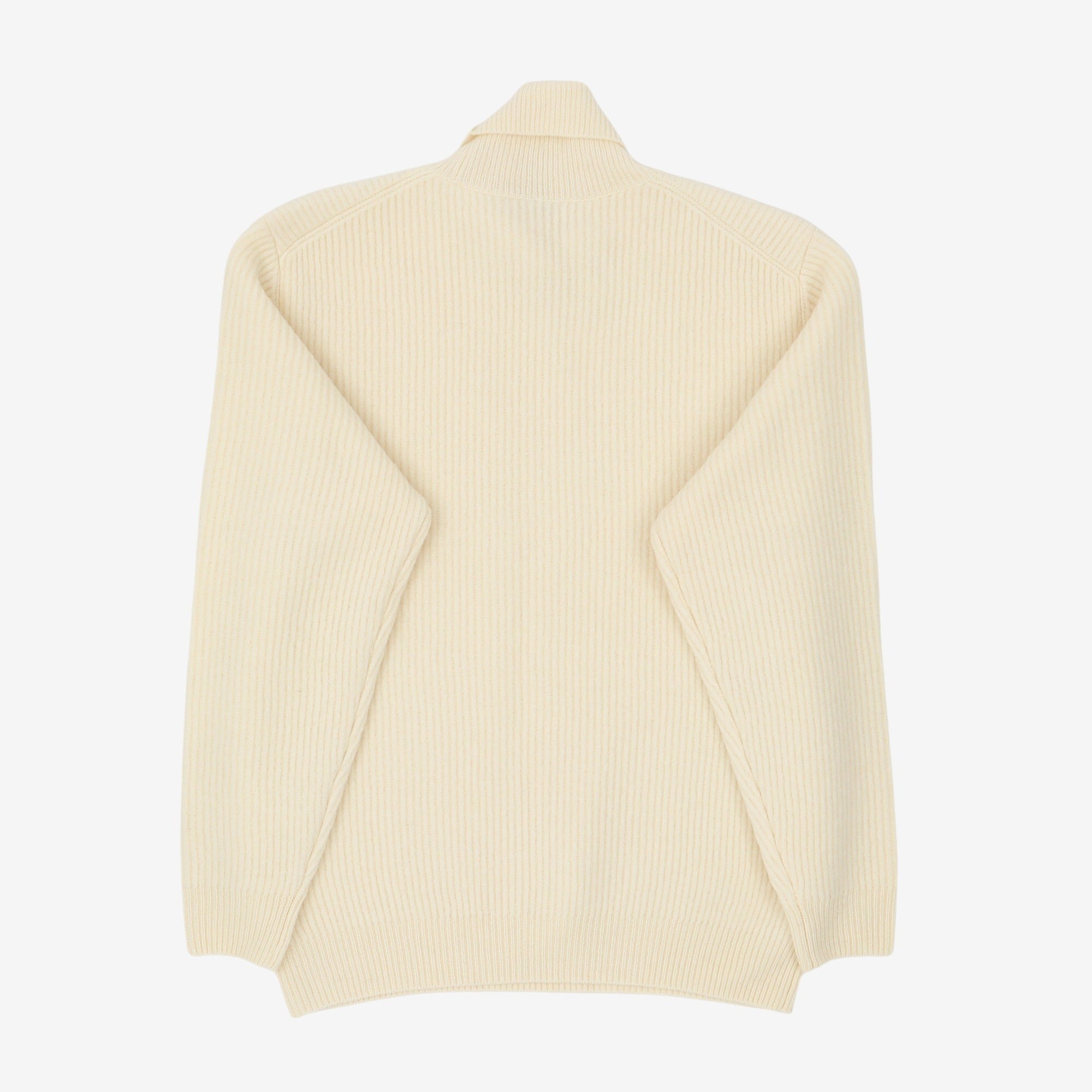Milled French Merino Rib Knit Turtle Sweater