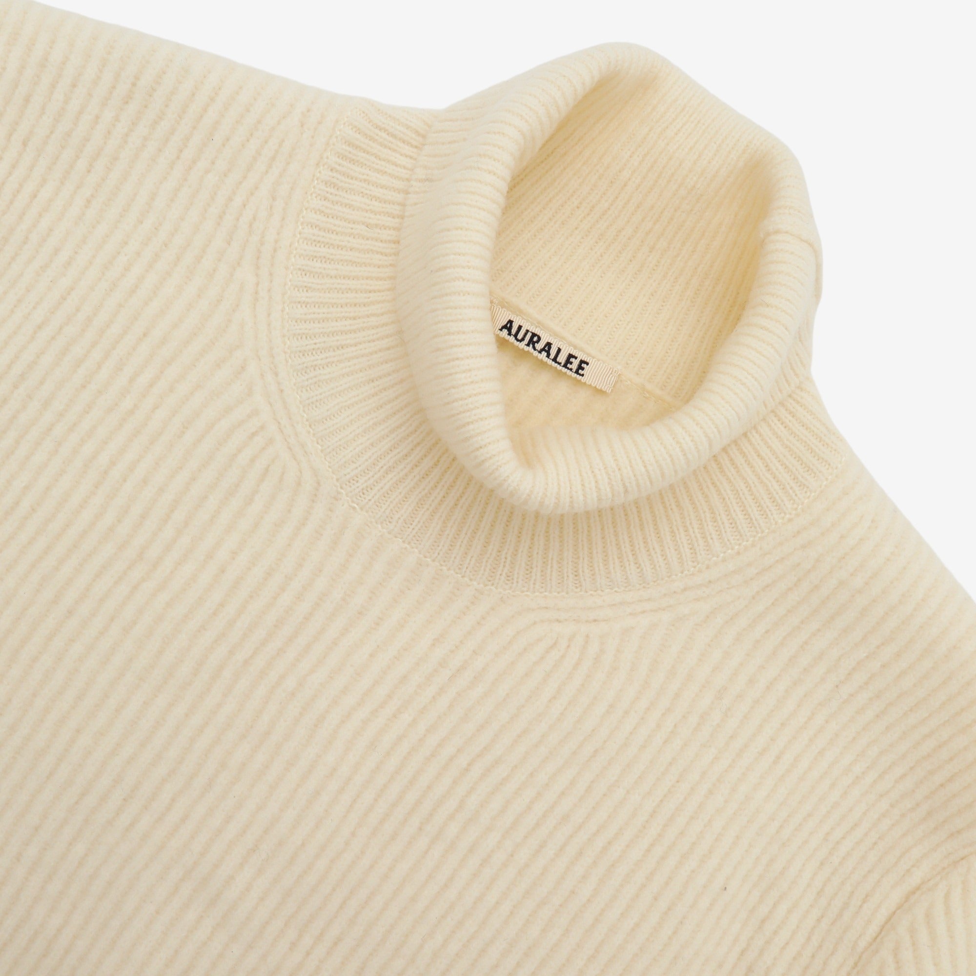 Milled French Merino Rib Knit Turtle Sweater