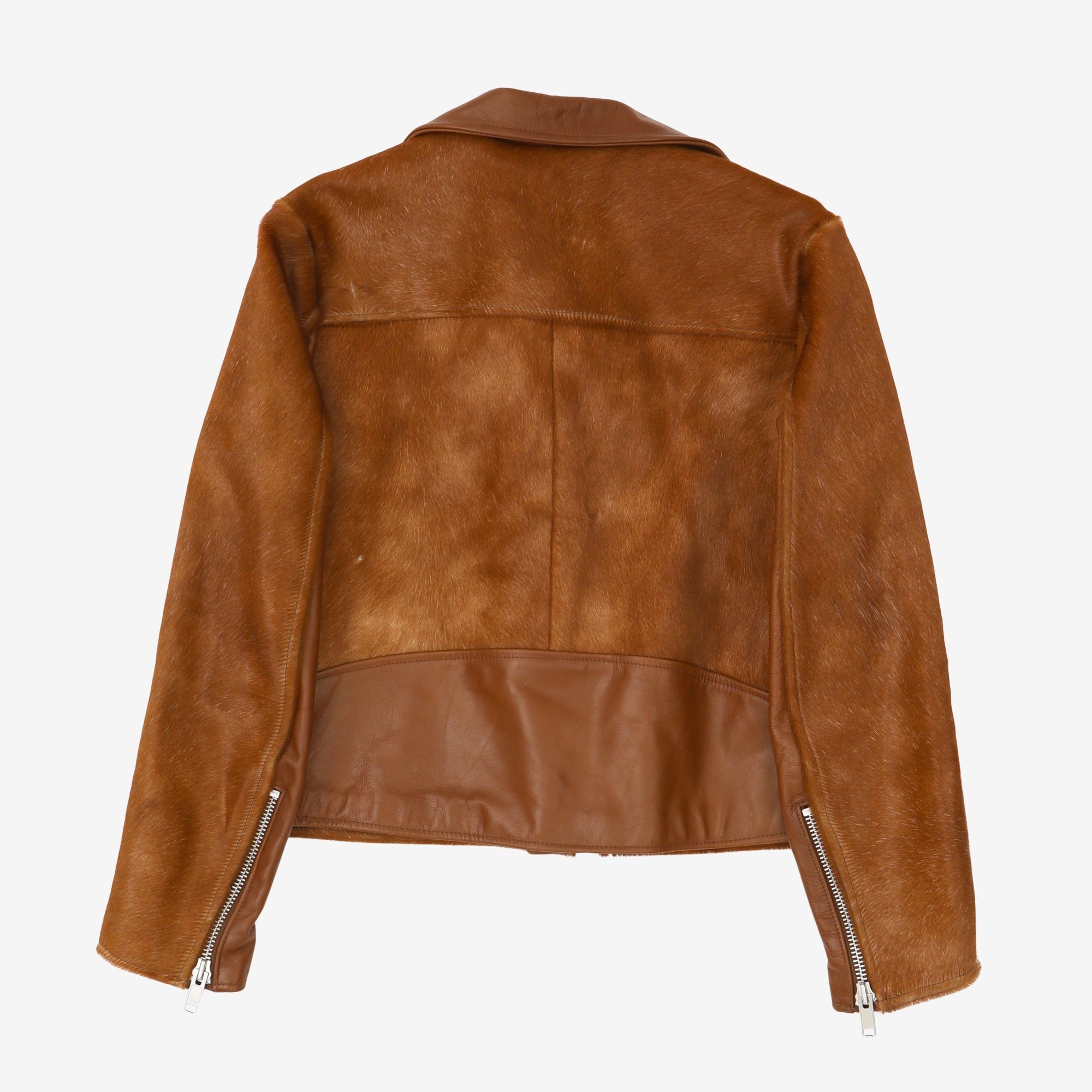 Leather Fur Biker Jacket