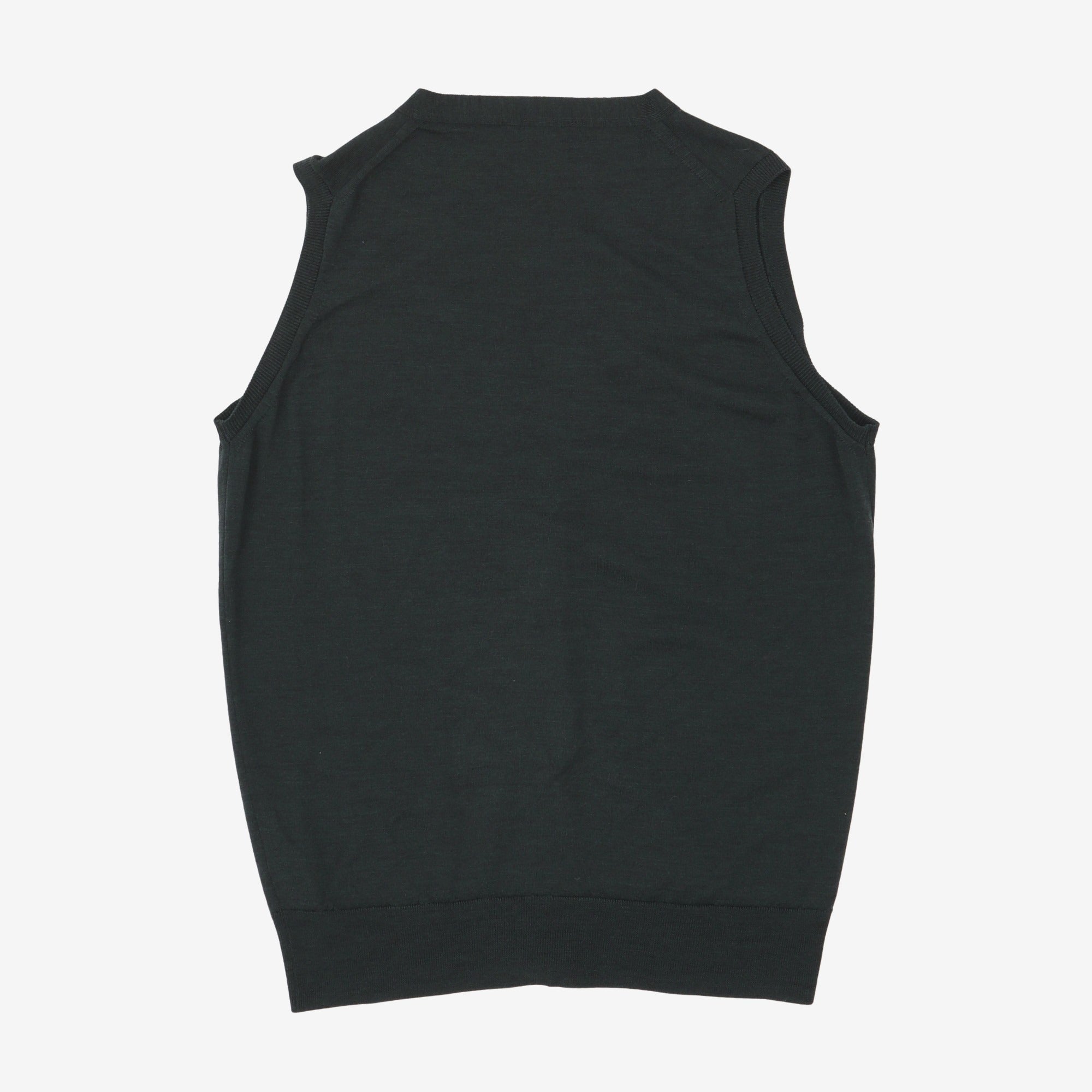 Fine Wool Sleeveless Cardigan