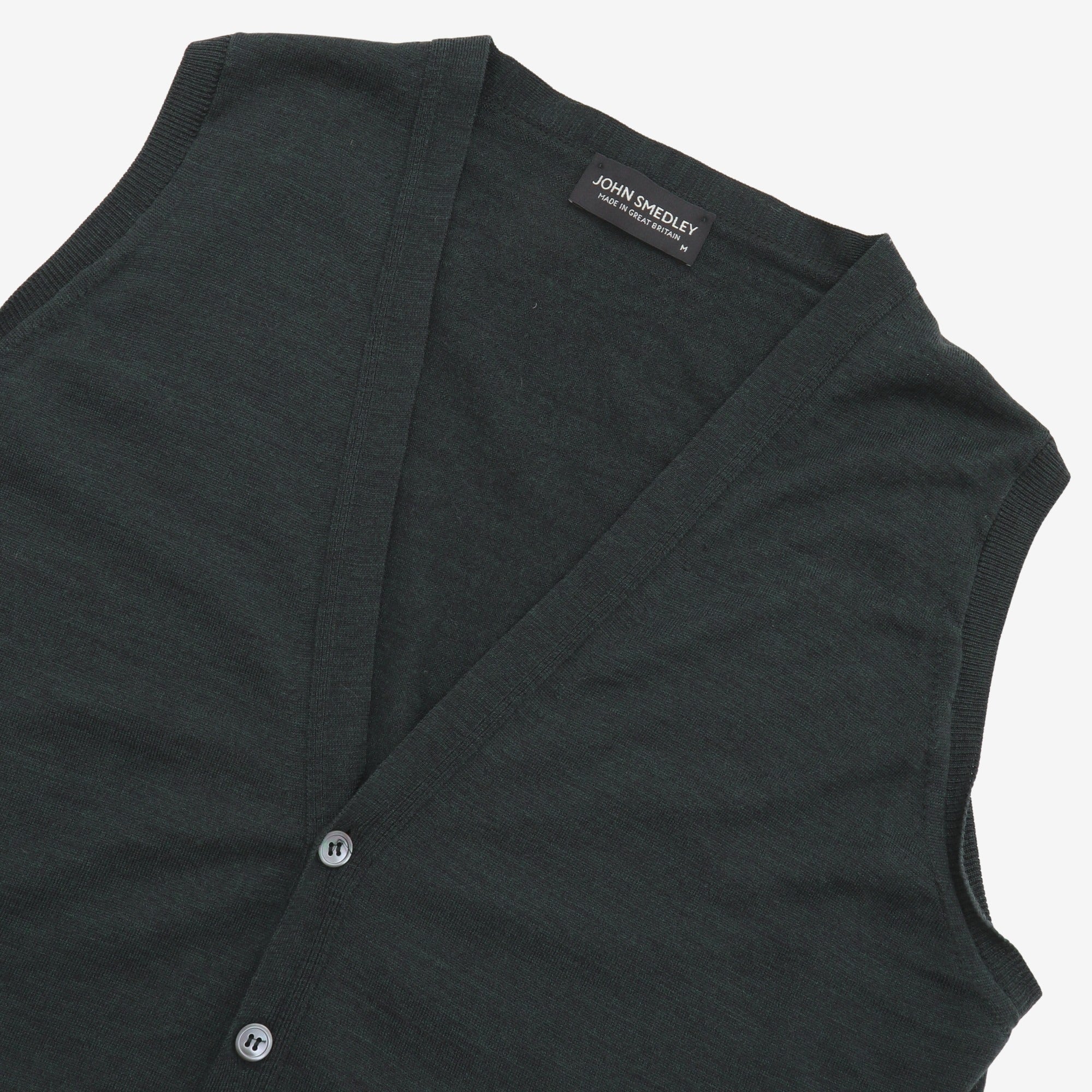 Fine Wool Sleeveless Cardigan