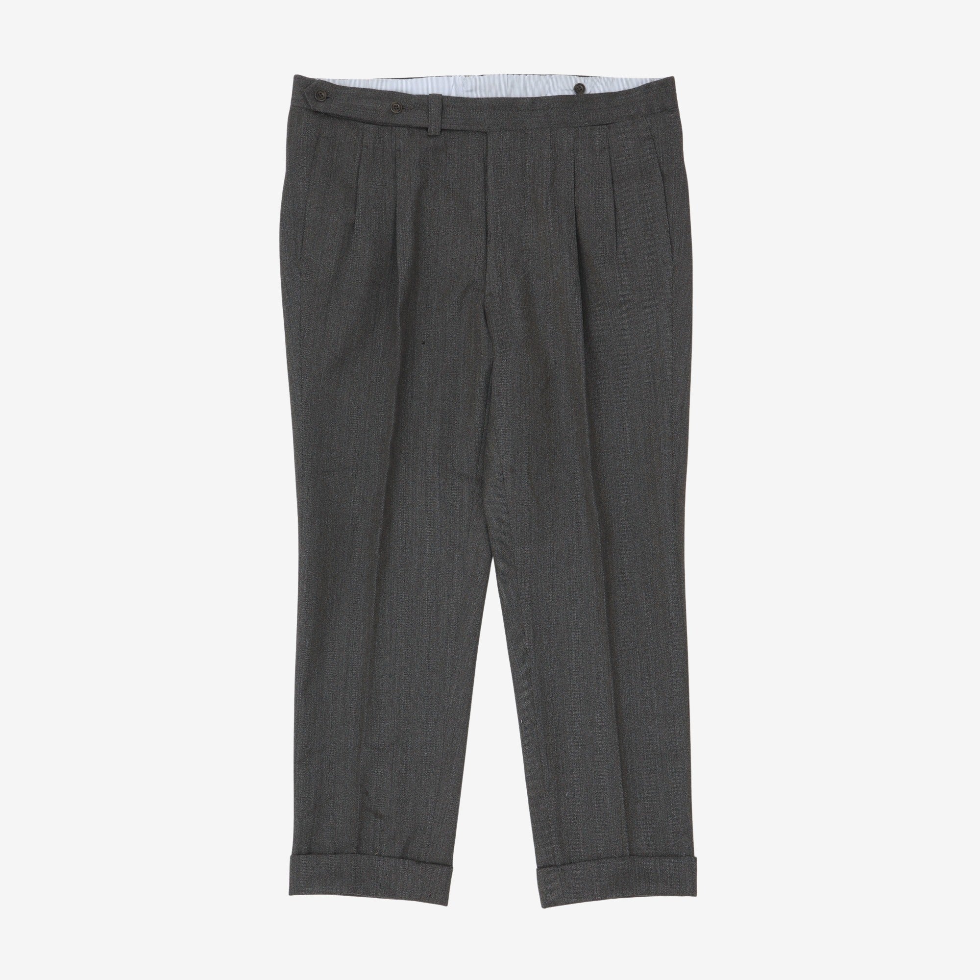 Wool Pleated Trousers (38W x 28.5L)