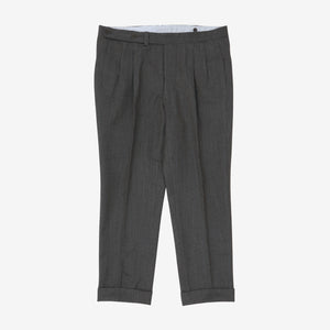 Wool Pleated Trousers (38W x 28.5L)