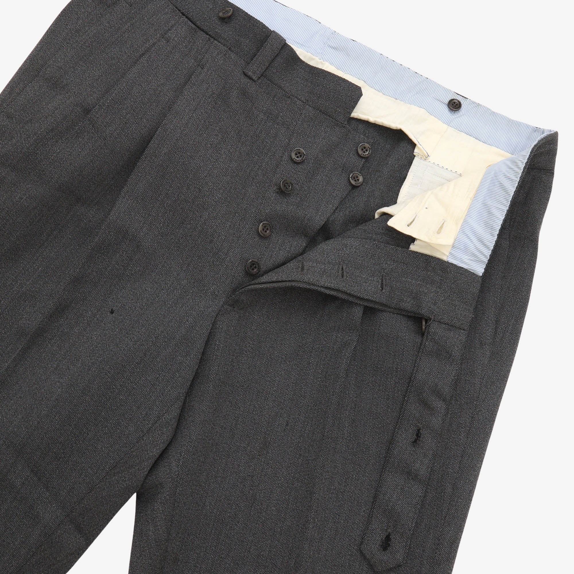 Wool Pleated Trousers (38W x 28.5L)