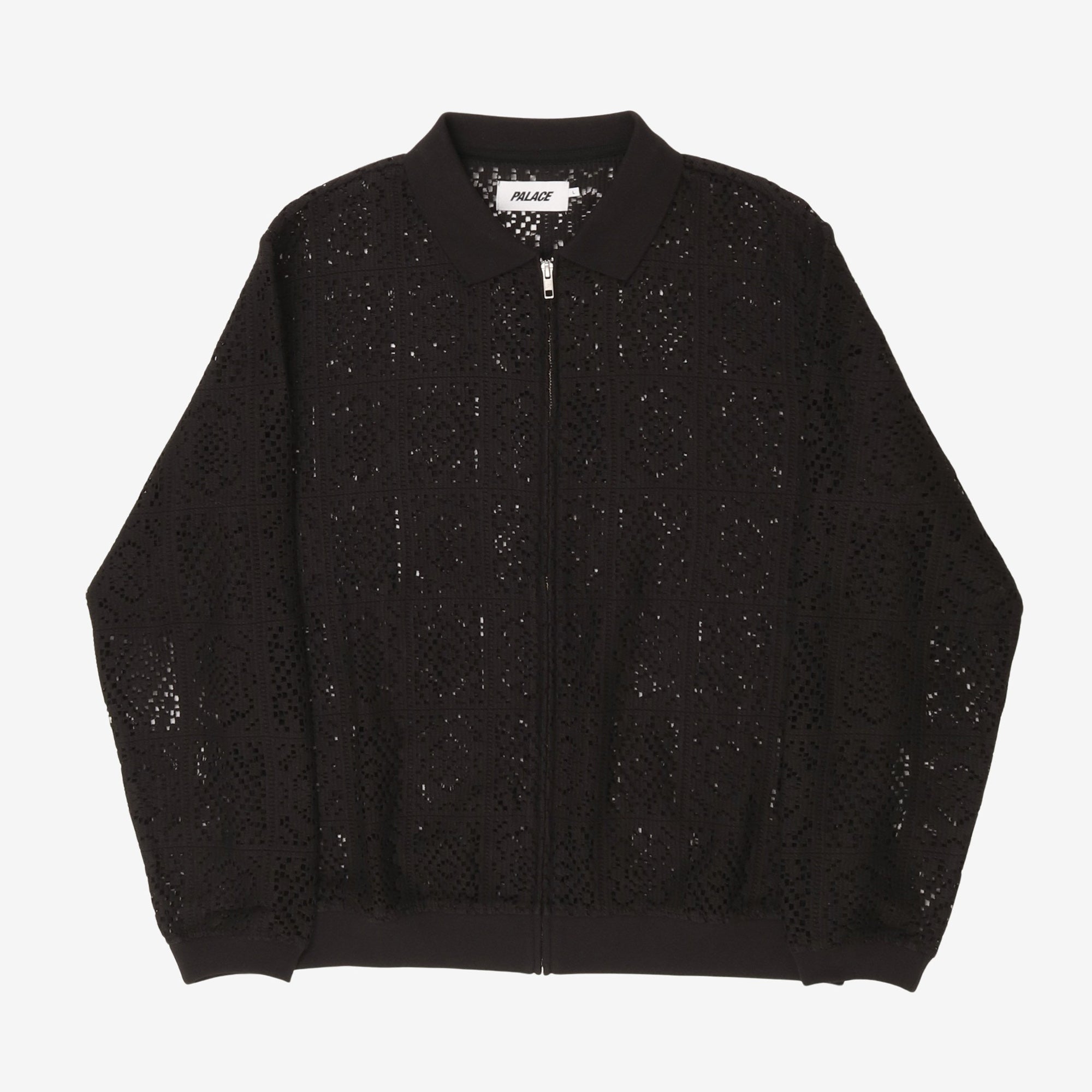 Crochet Zip LS Polo