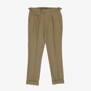 Pleated Twill Trousers