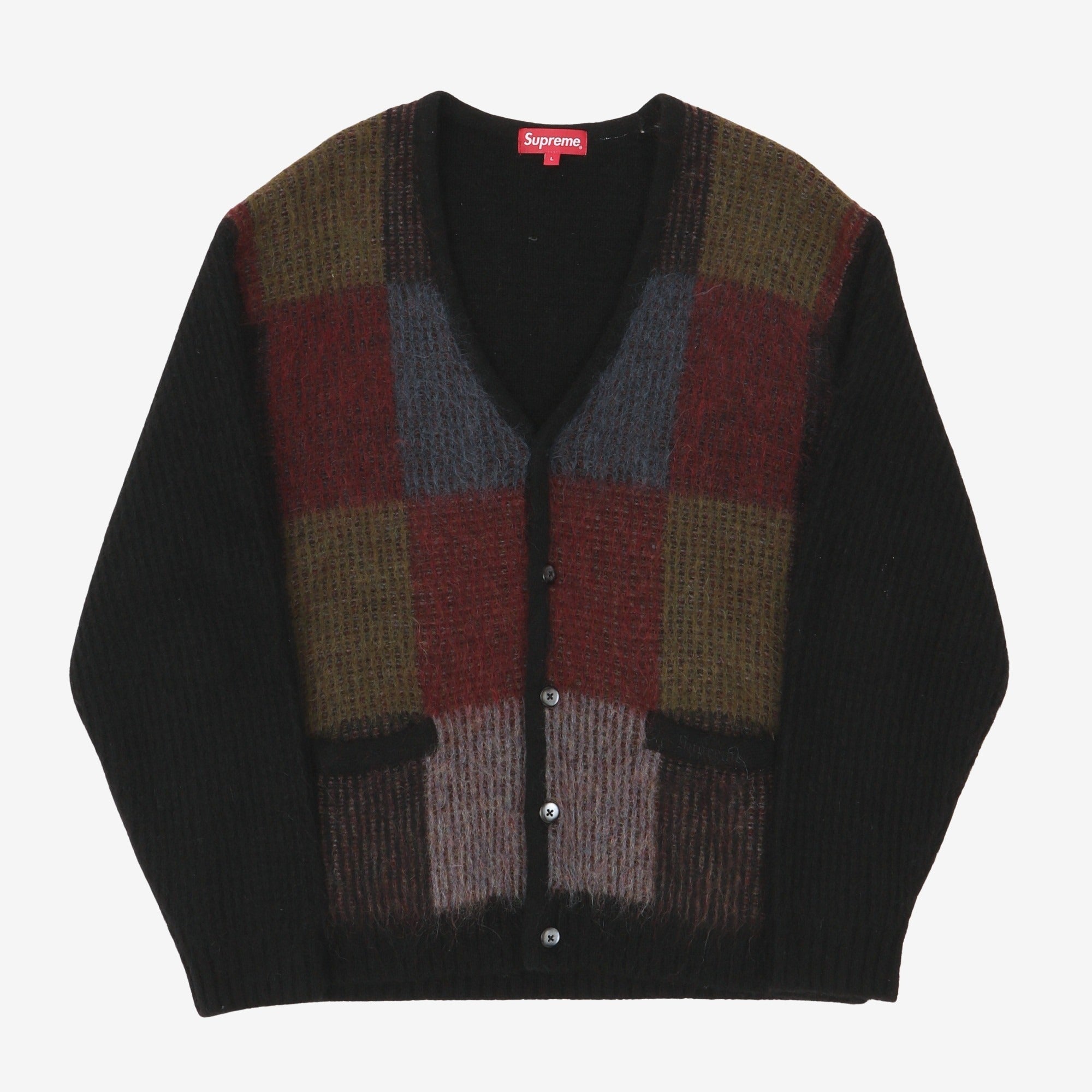Brushed Grid Cardigan