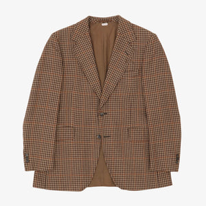 Houndstooth Check Wool Blazer
