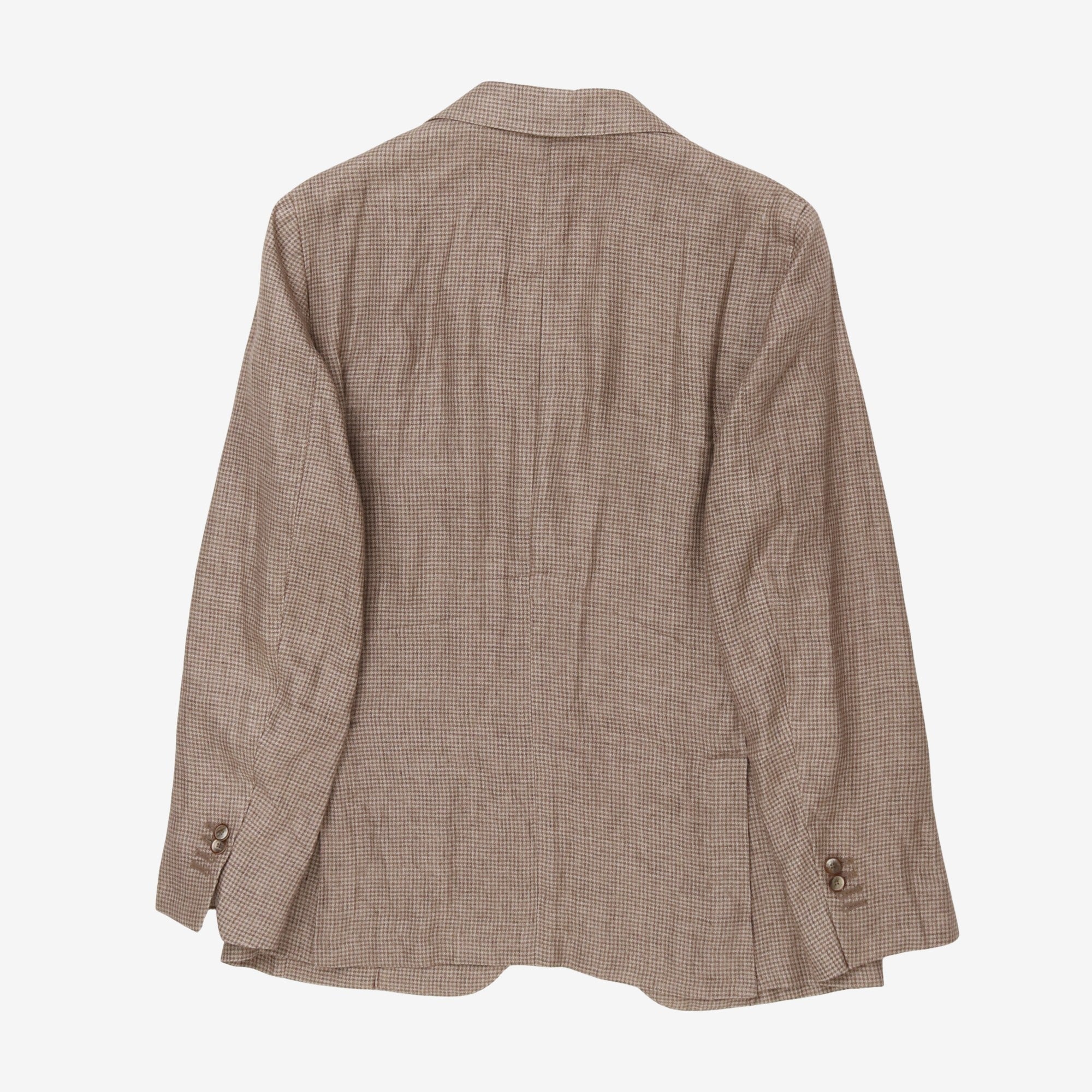 Houndstooth Check Linen Blazer