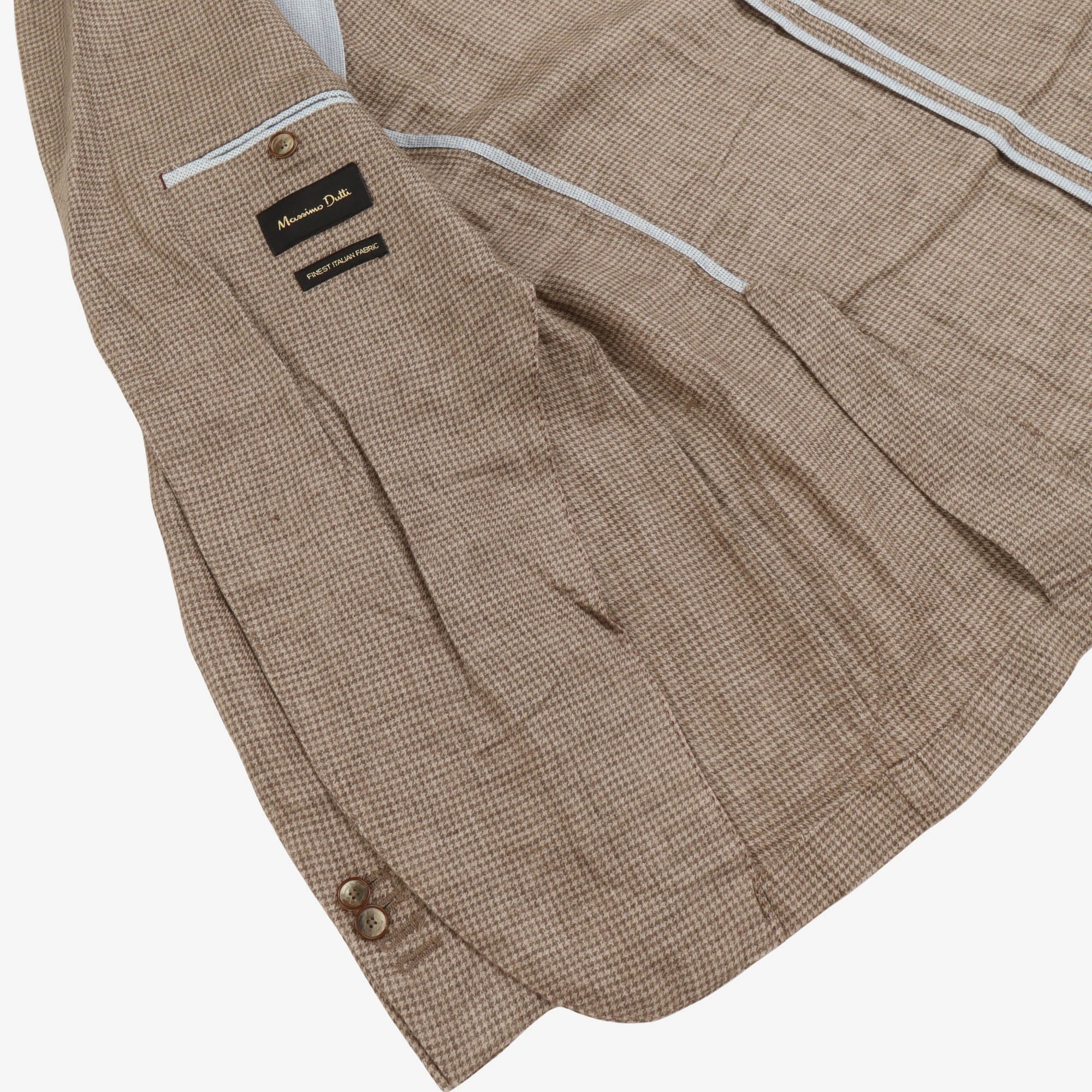 Houndstooth Check Linen Blazer