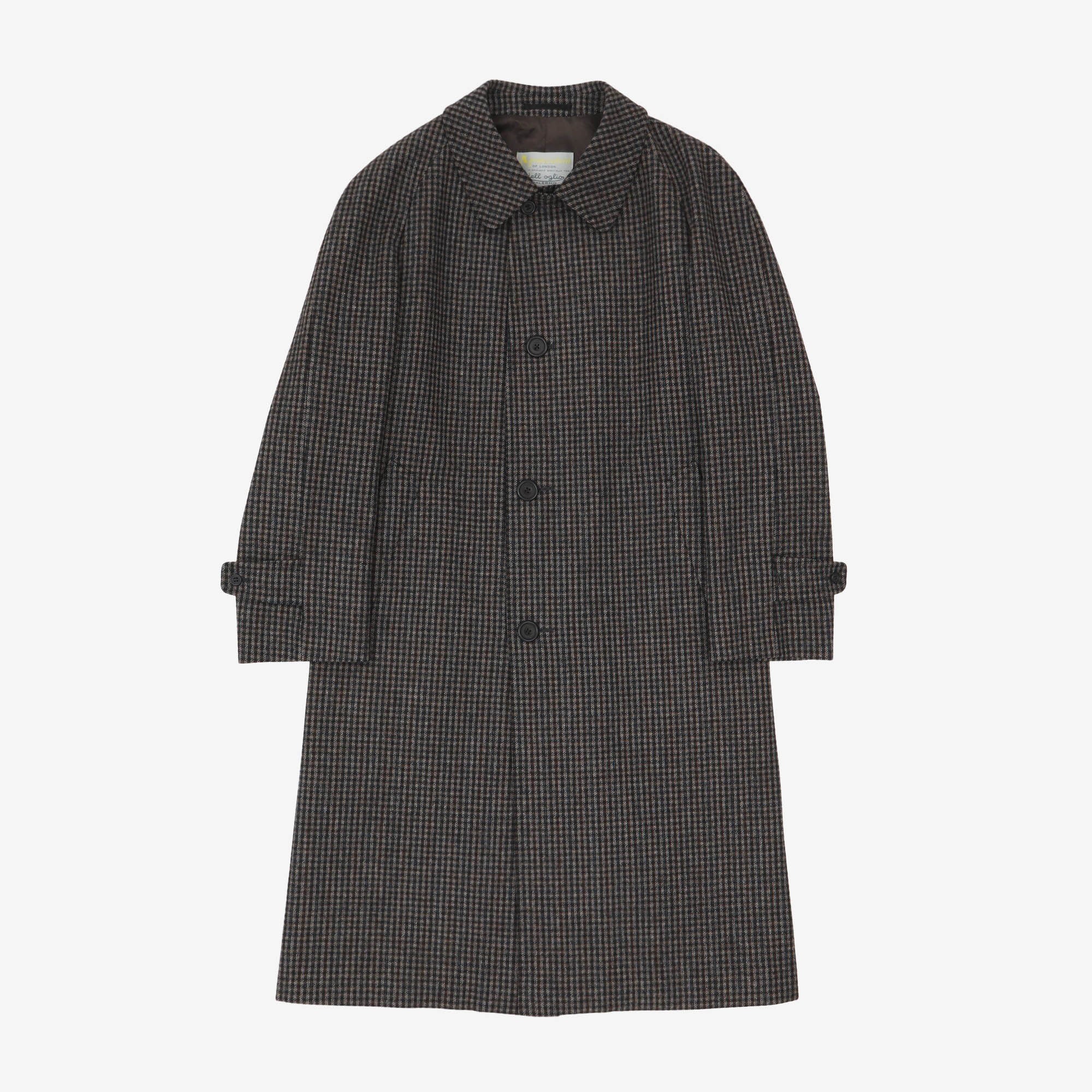 Cashmere Blend Check Overcoat