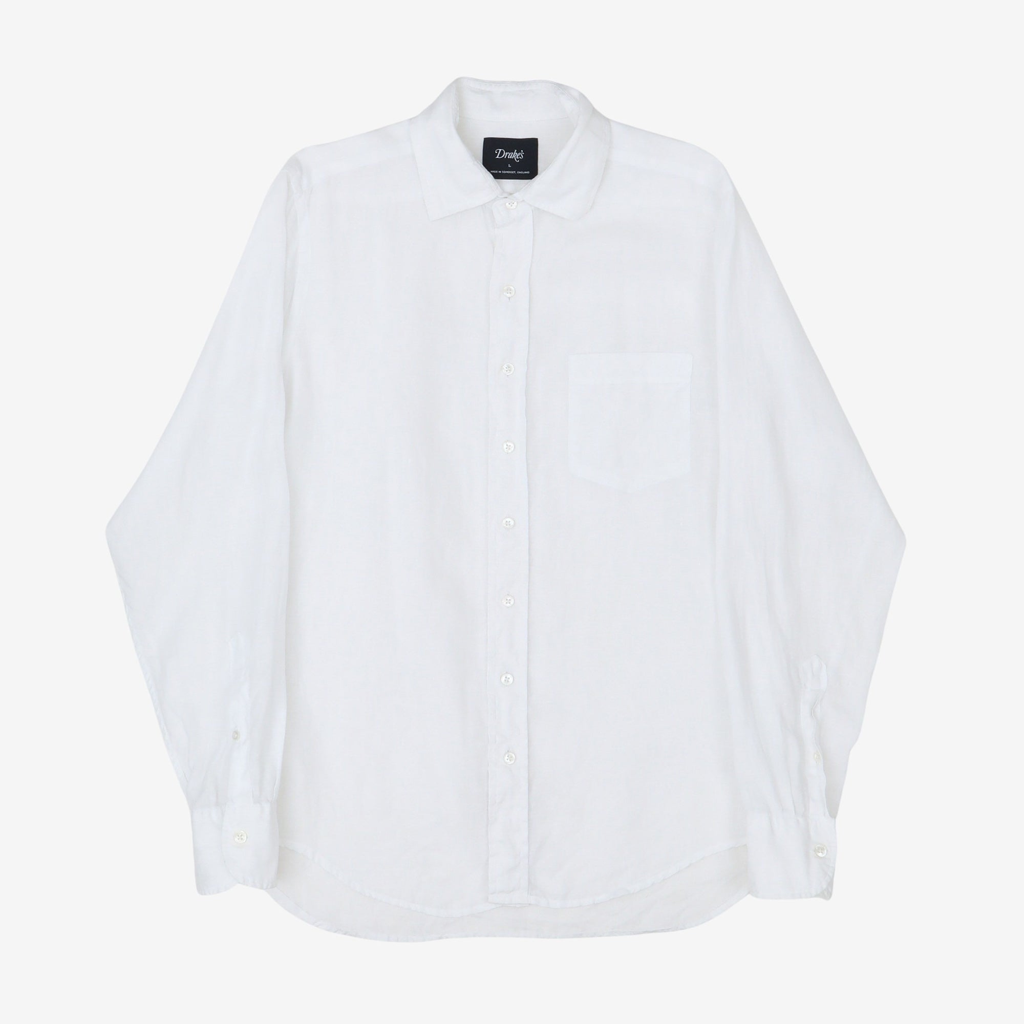 Linen Spread Collar Shirt