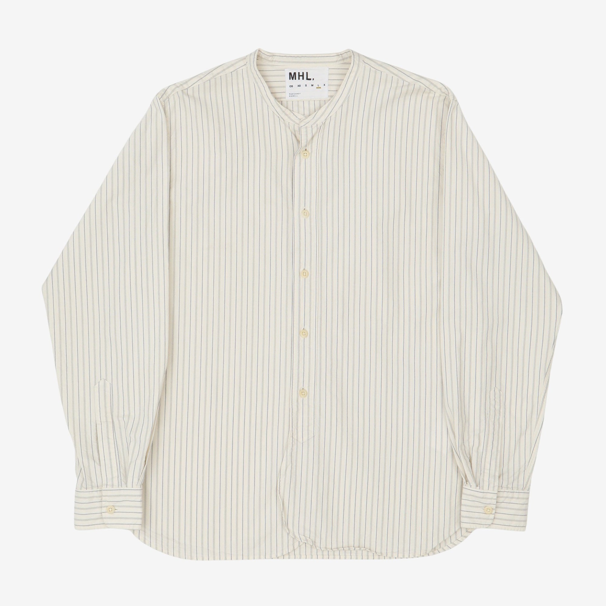 MHL Collarless Striped Shirt