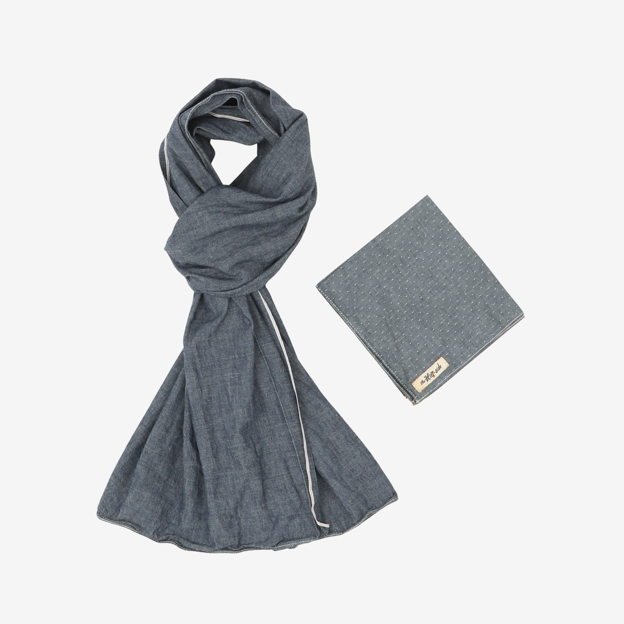 Selvedge Chambray Scarf + Pocket Square