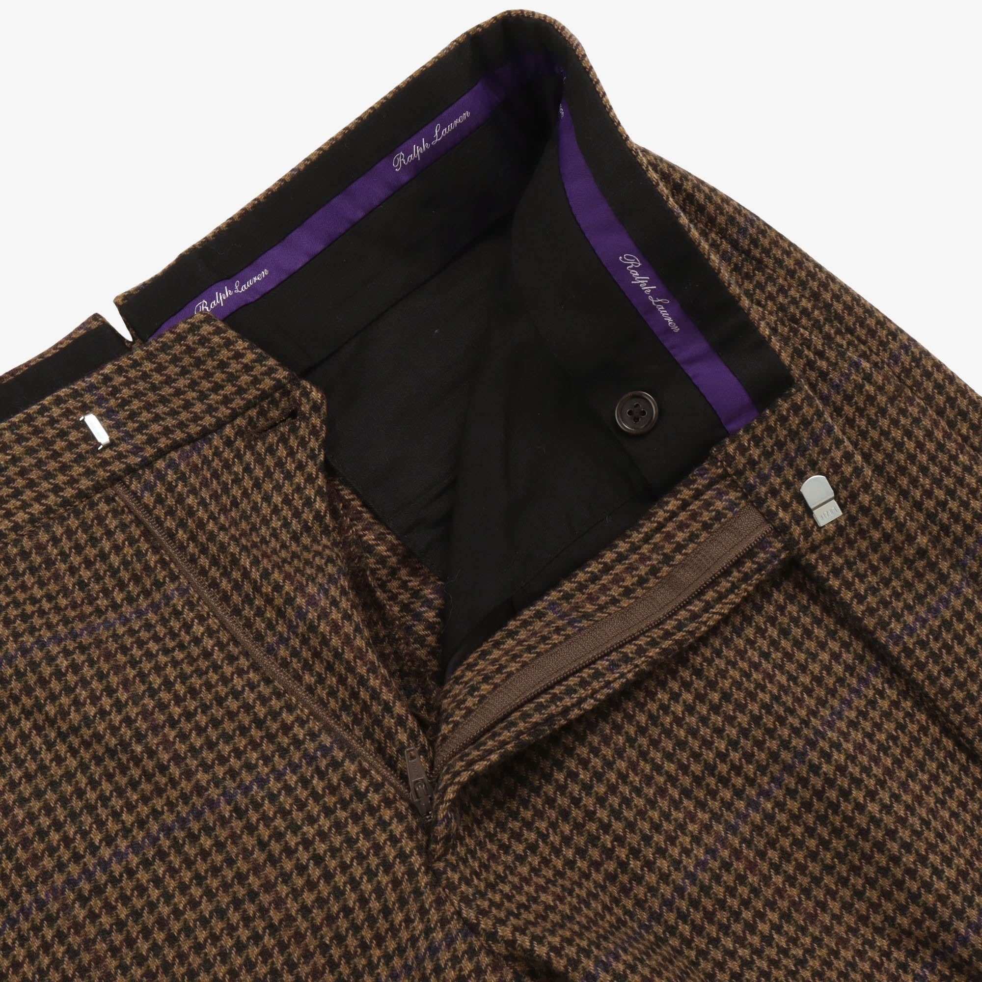 Purple Label Houndstooth Check Wool Trousers (31W X 29L)