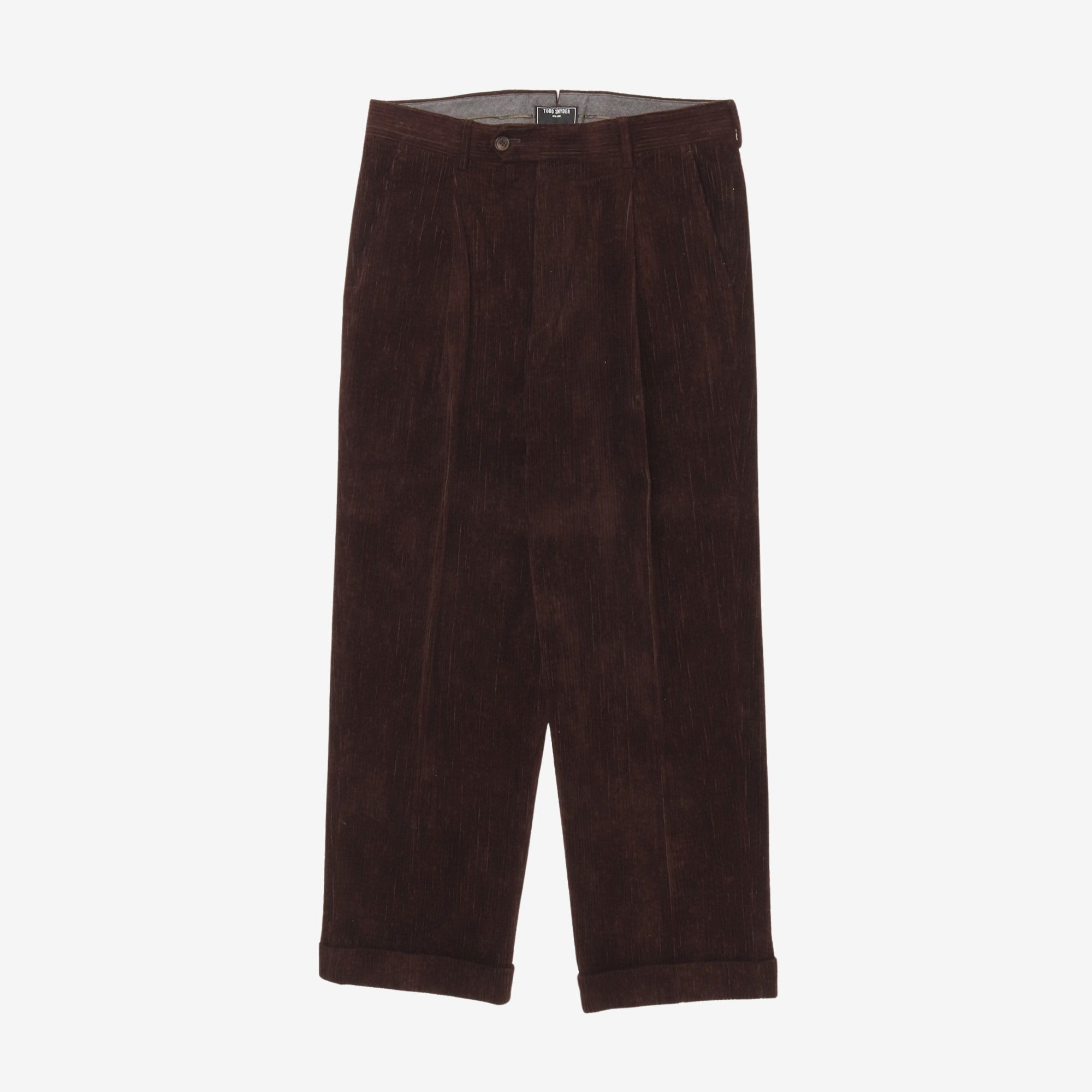 Pleated Corduroy Trousers (32W X 28.5L)